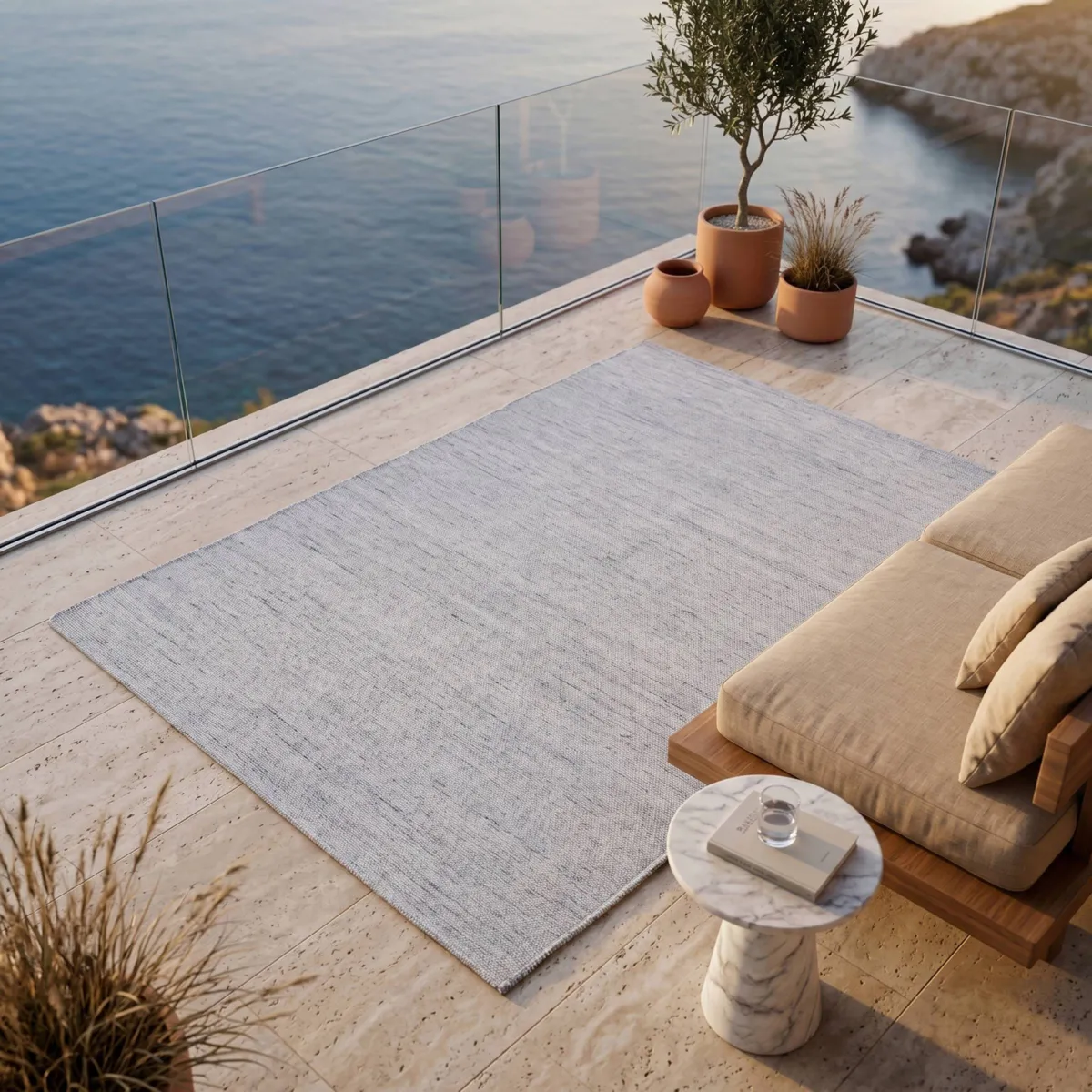 Tapis d'extérieur (160 x 230 cm) Léo Gris chiné 1