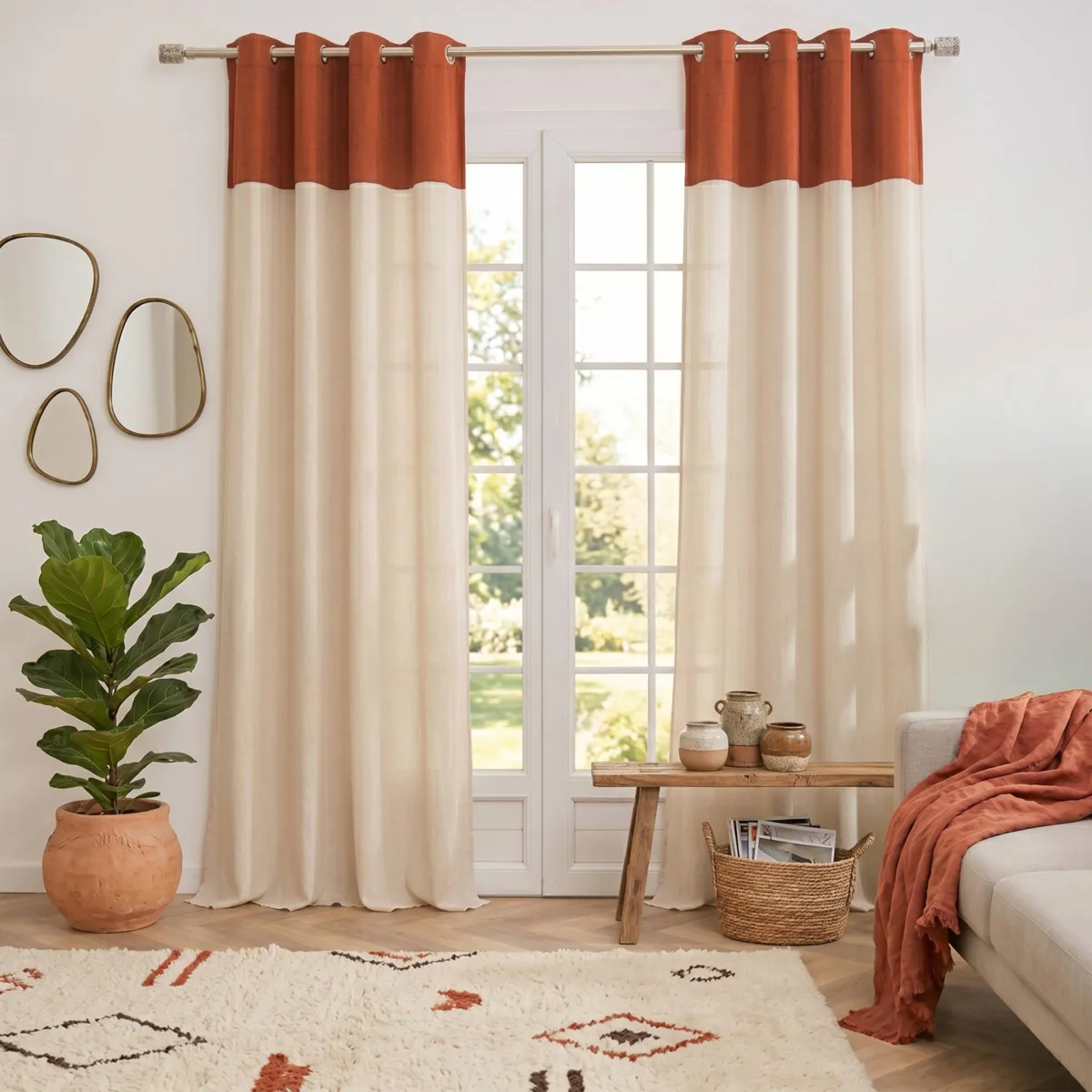 Tenda in bouclé (140 x 280 cm) Ava Terracotta