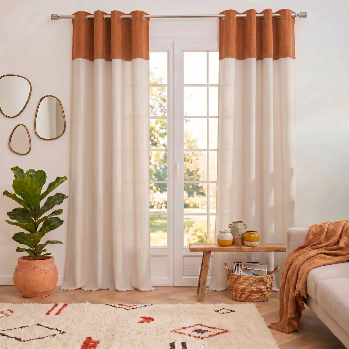 Tenda in bouclé (180 x 260 cm) Ava Camel