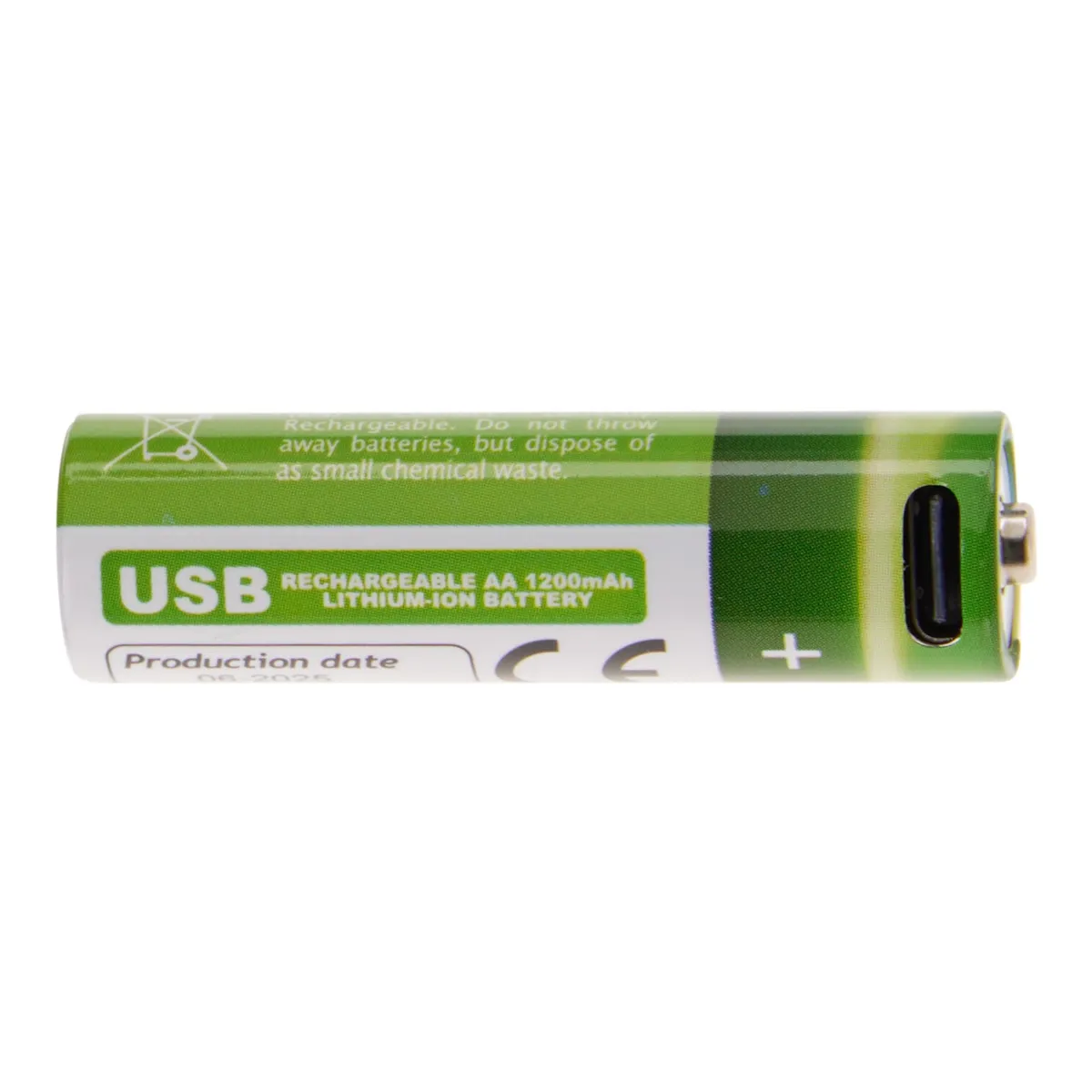 Set da 4 pile AA ricaricabili USB-C al litio 1,5V