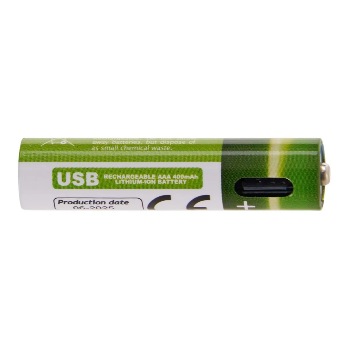 Set di 4 pile AAA ricaricabili USB-C al litio 1,5V
