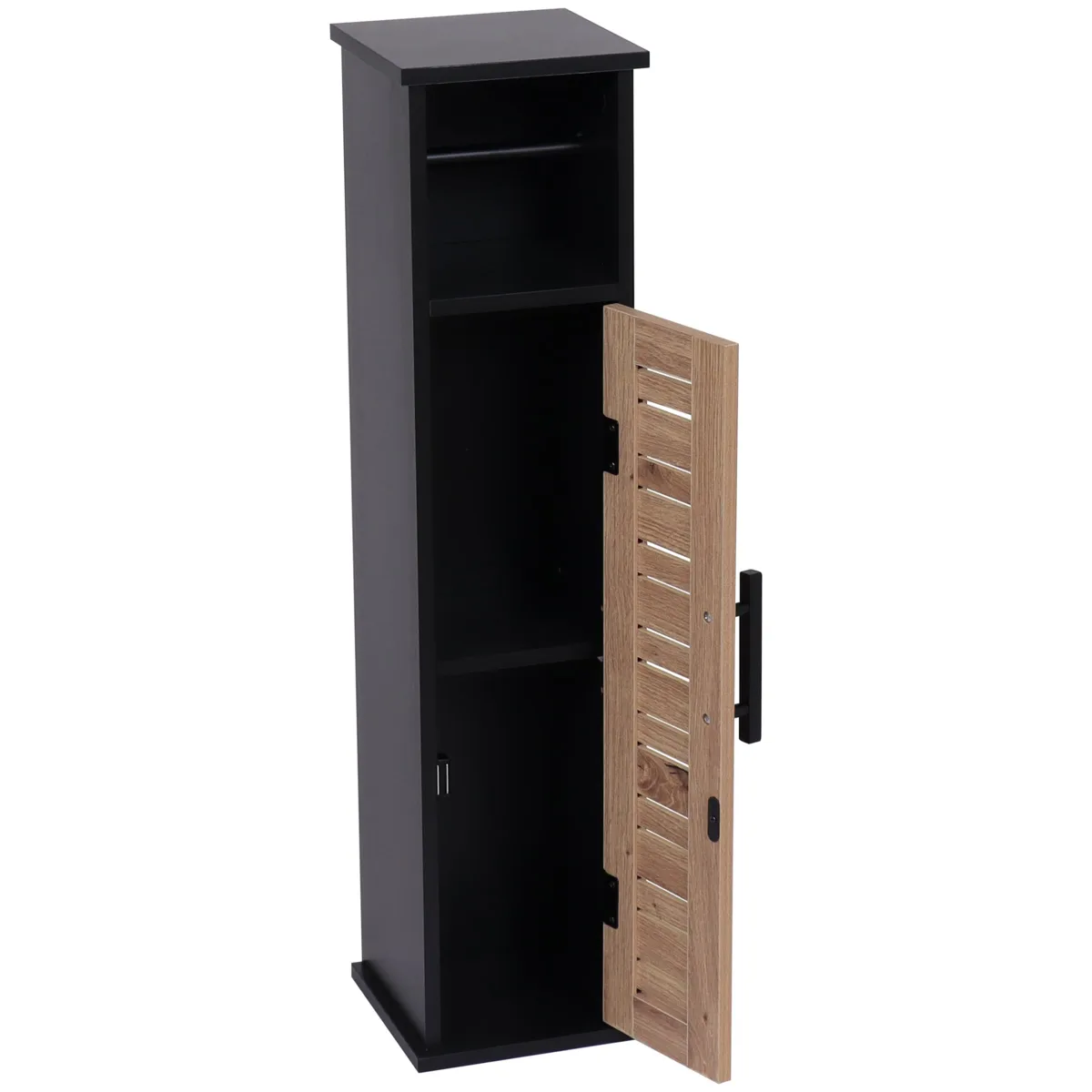 Mueble porta papel higiénico con reserva (H75 cm) Bergen Negro