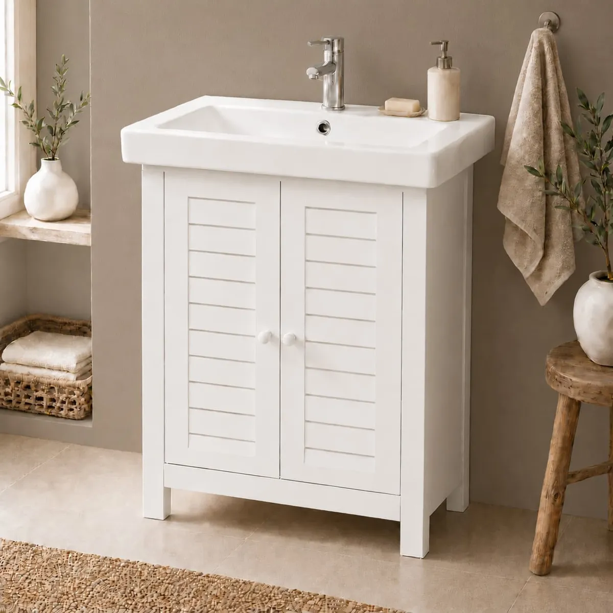 Mueble para lavabo (60 x H70 cm) Santorin Blanco