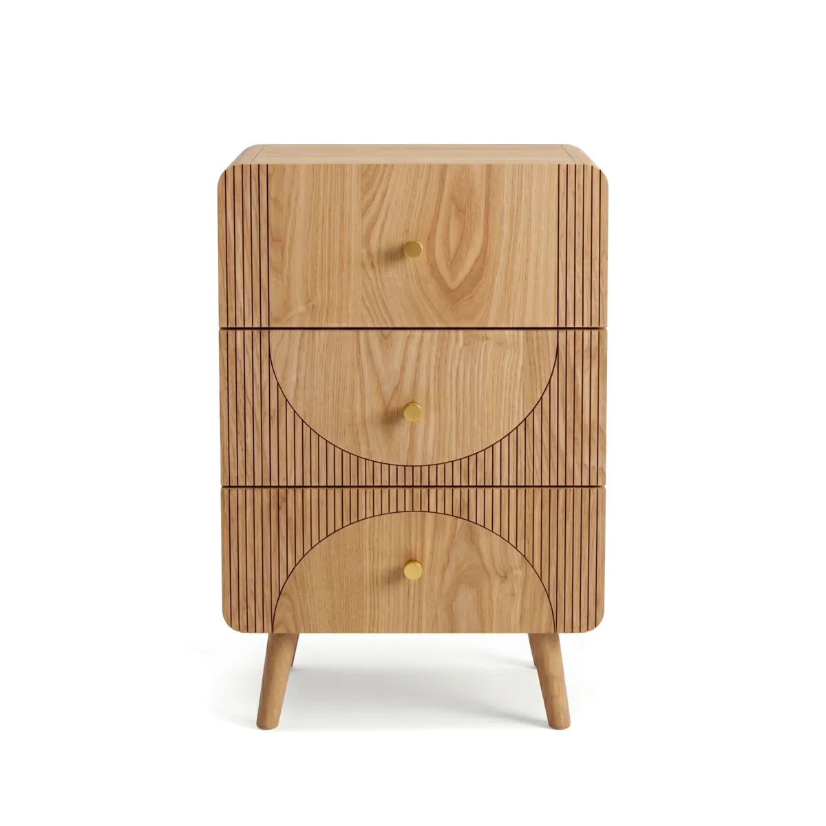 Comò cassettiera 4 scomparti in legno (H60 cm) Mila Naturale