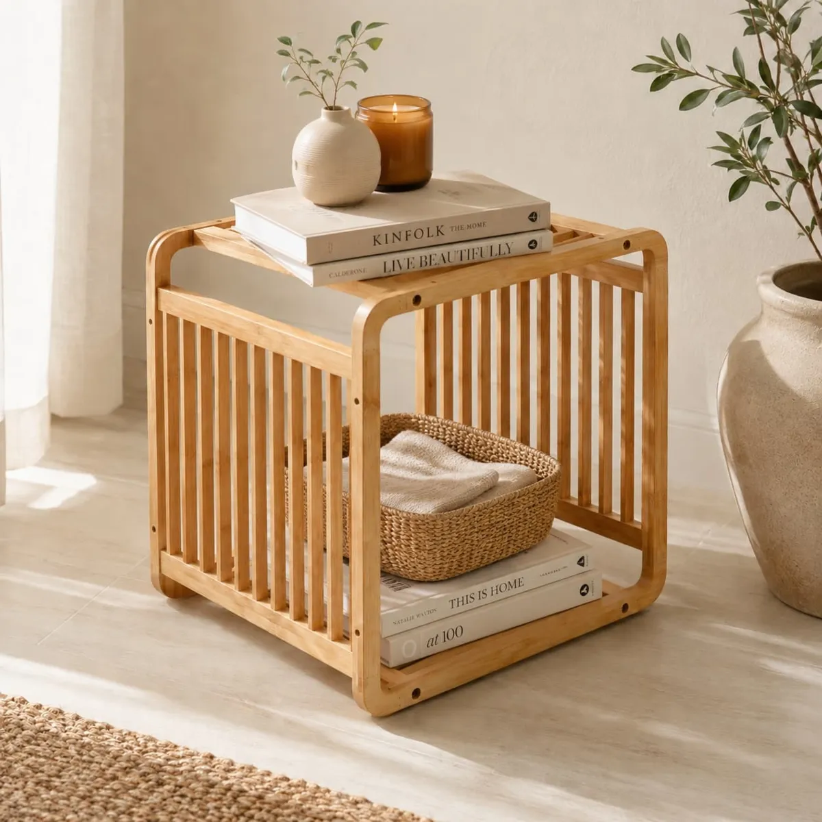 Mobile contenitore impilabile (33 x H33 cm) Smart Kube Naturale