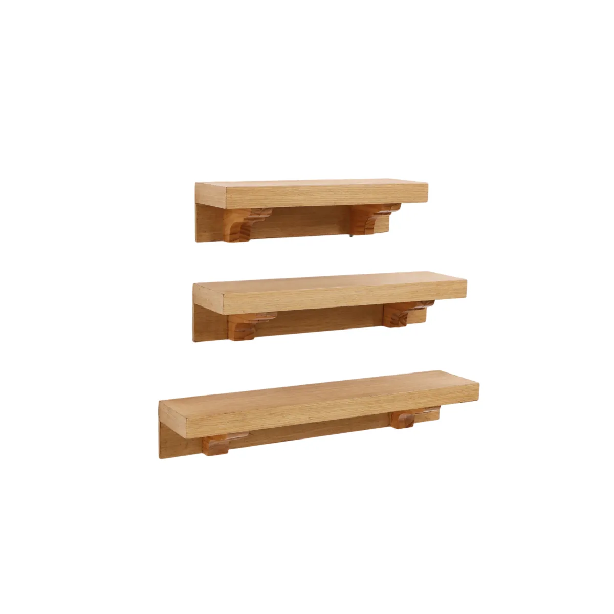 Étagère murale set de 3 en bois (H12.7 cm) Jaipur Bois foncé