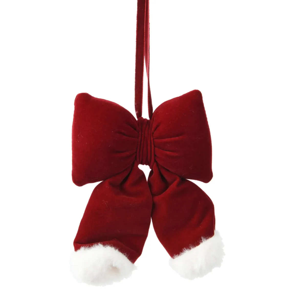 Fiocco natalizio (H26 cm) Velluto Bordeaux