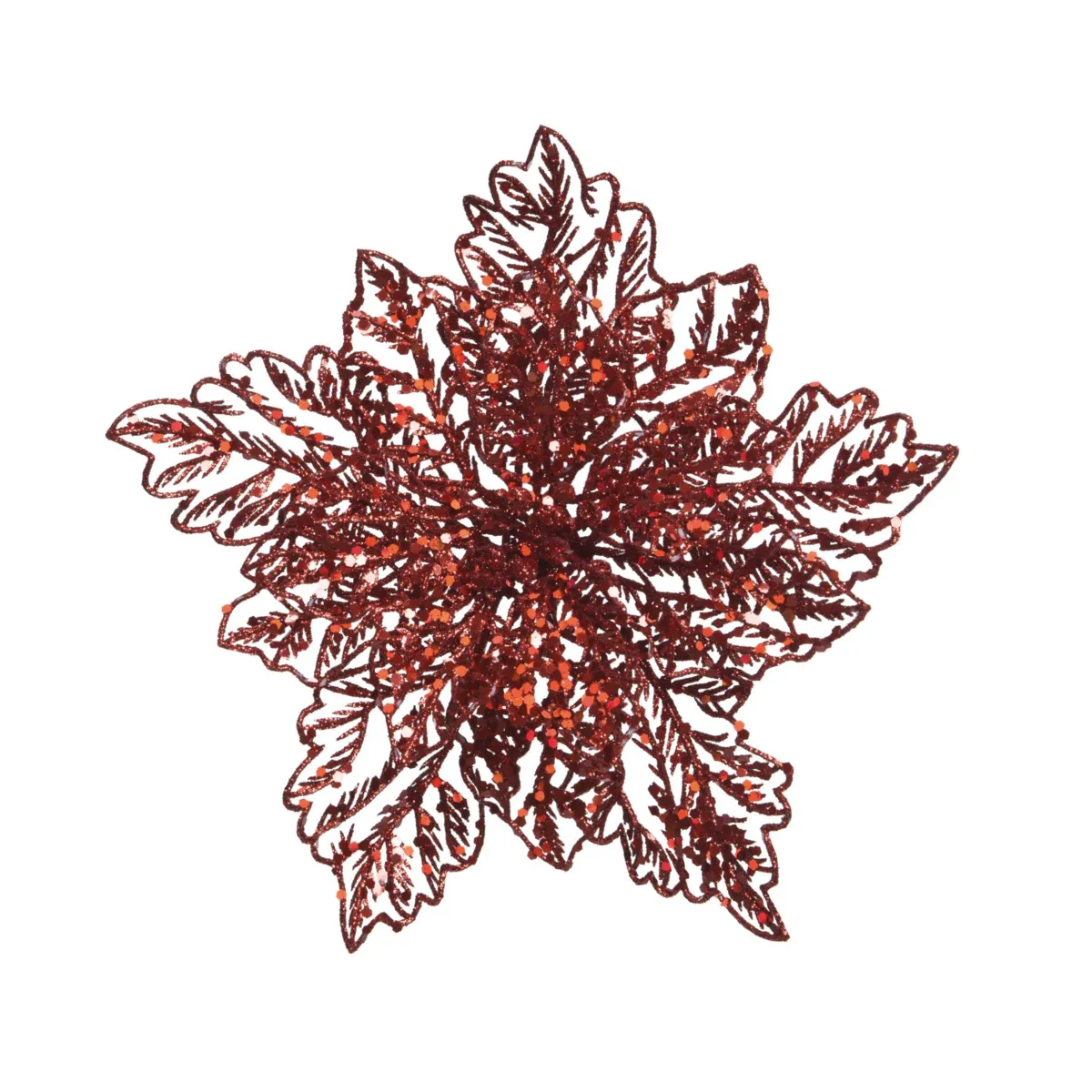 Fiore di Natale Stella di Natale glitterata Rosso
