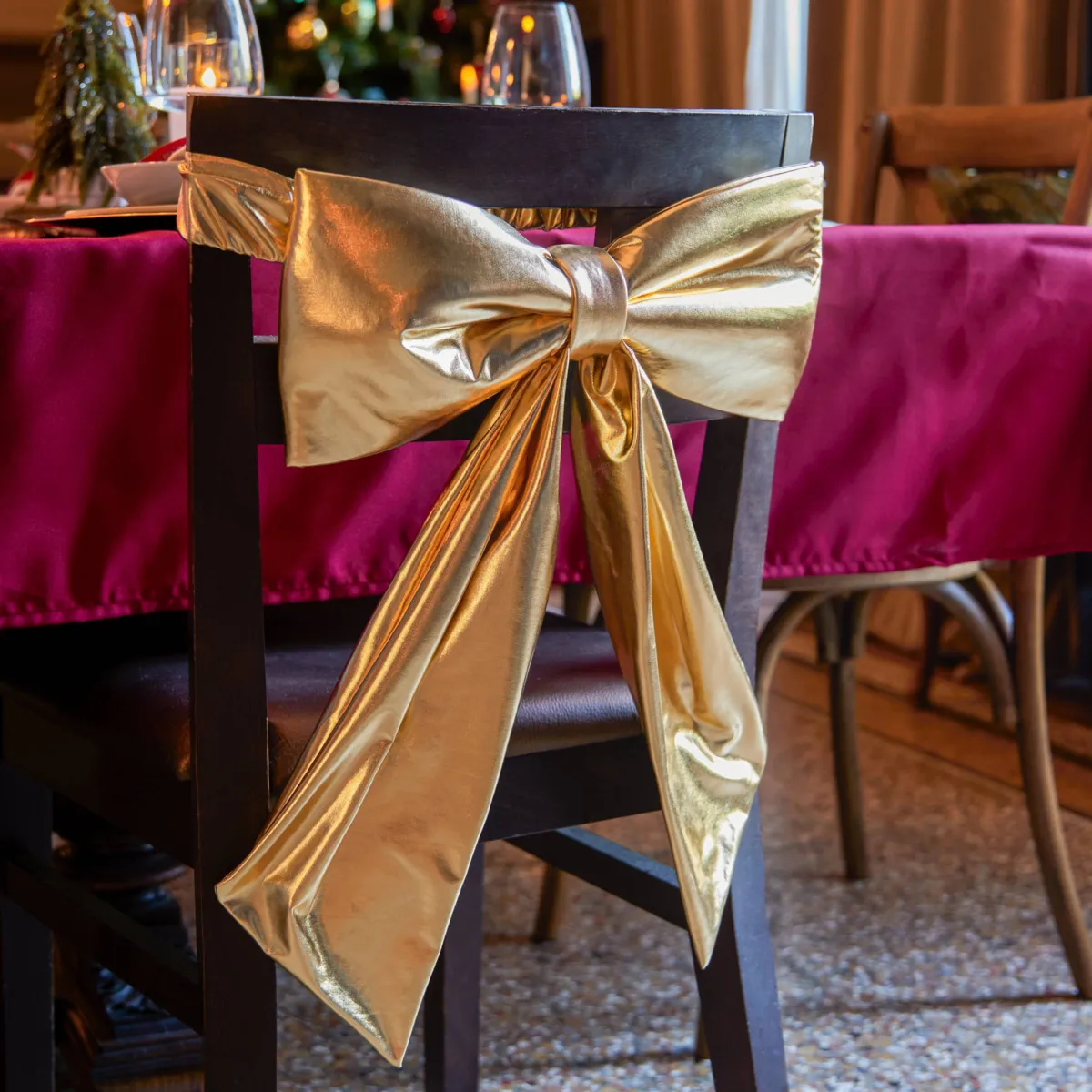 Fiocco decorativo per sedia (55 x 17 cm) Tradizione Oro lucido