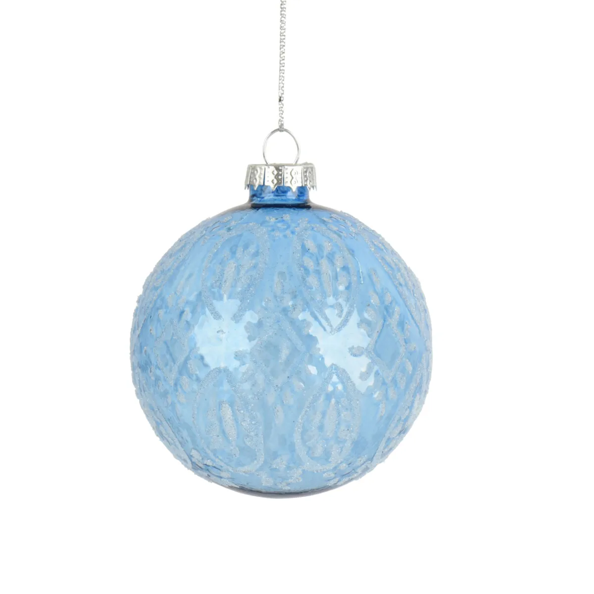 Pallina di natale in vetro (D80 mm) Ghiaccio polare Azzurro