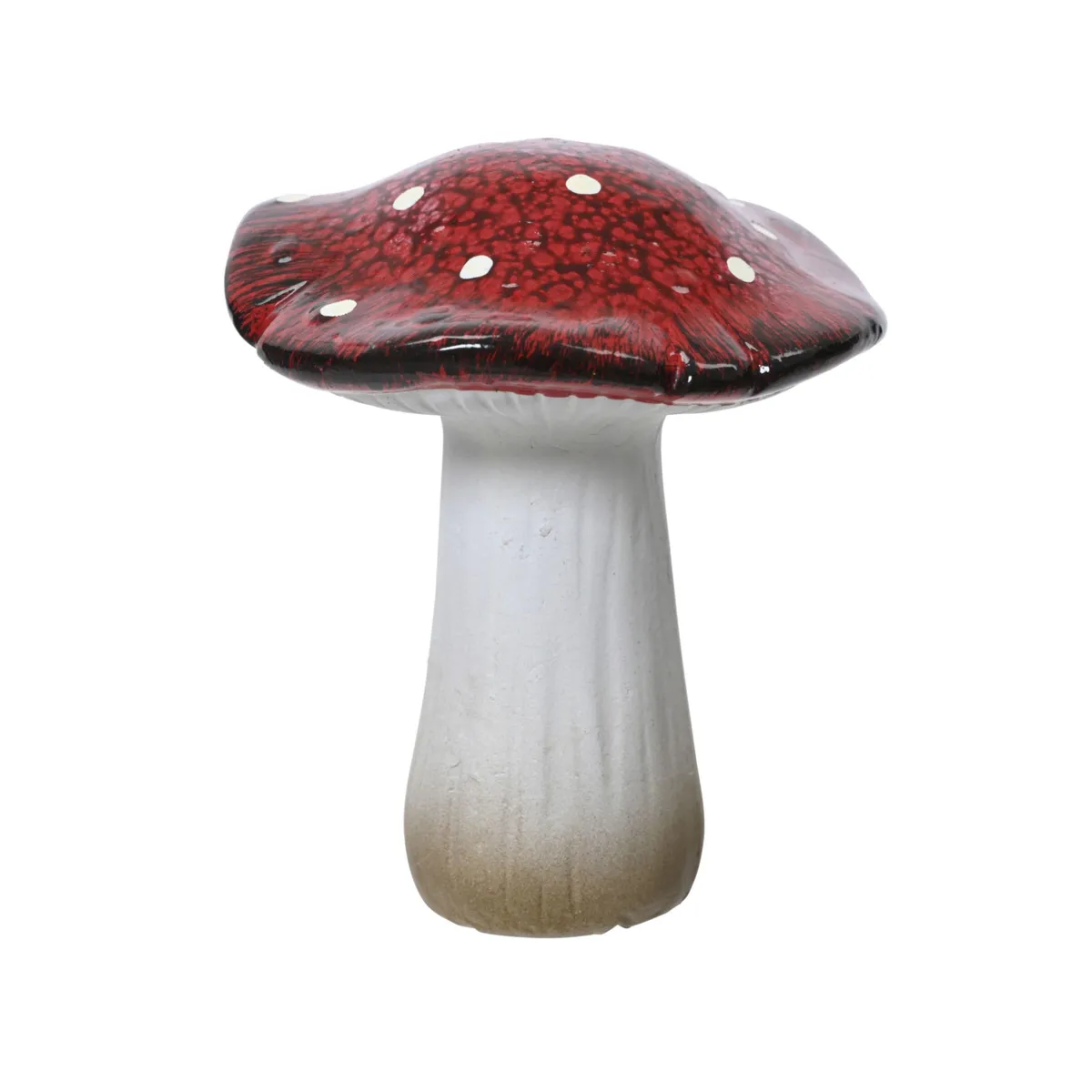 Fungo in terracotta (H12 cm) Mystic Bordeaux e Bianco