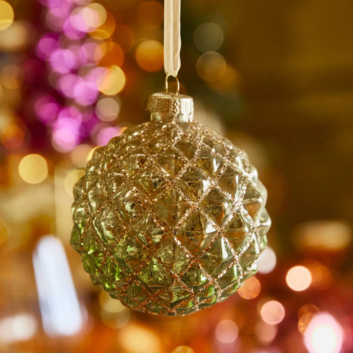 Pallina di natale in vetro (D80 mm) Gatsby Verde