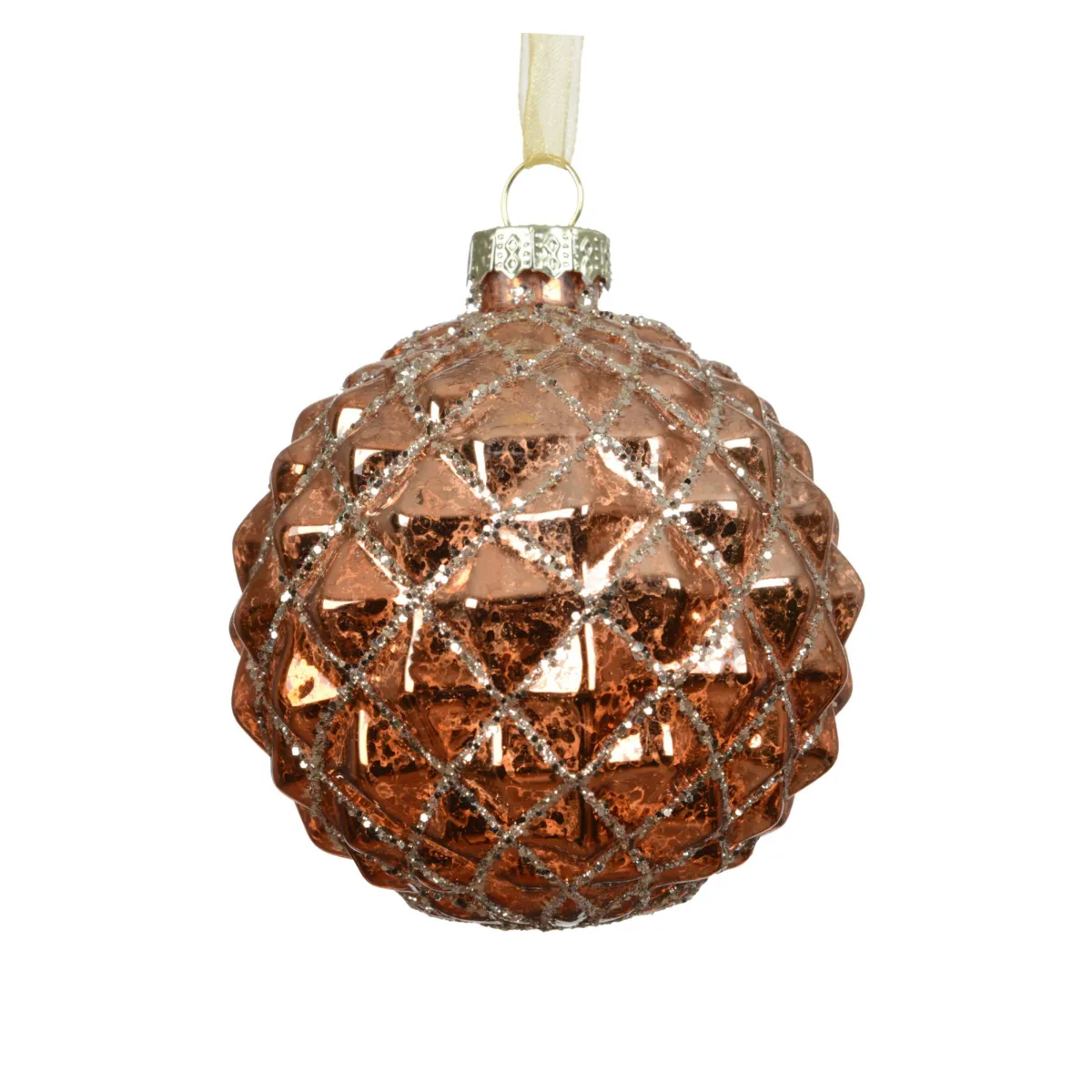 Pallina di natale in vetro (D80 mm) Gatsby Cognac
