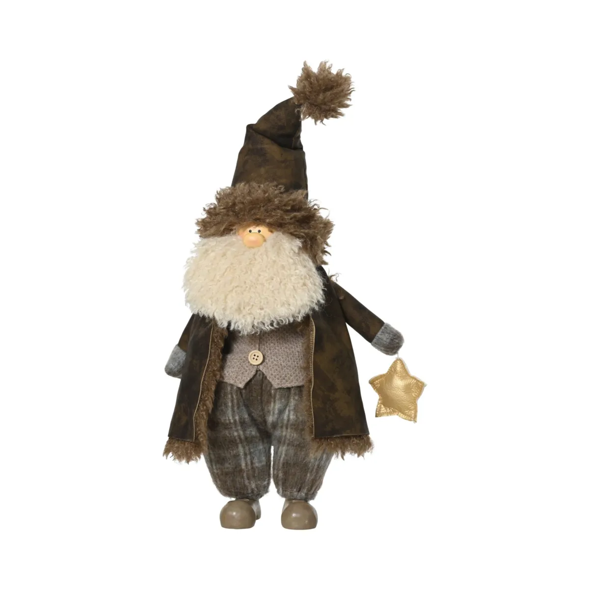 Babbo Natale tradizionale (H55 cm) Georges con barba bianca
