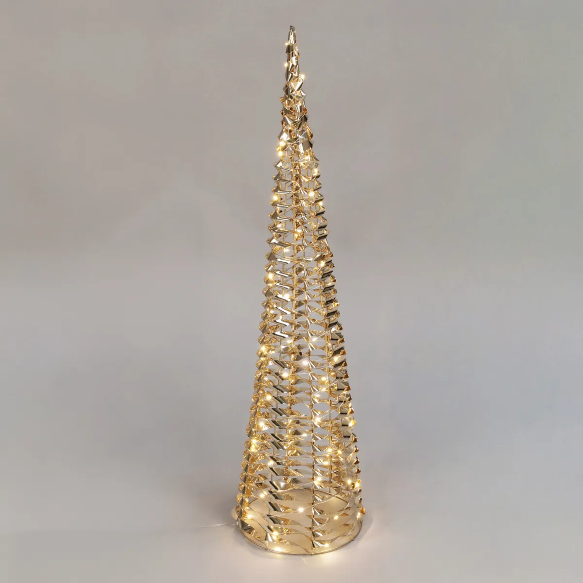 Cono luminoso a pile 60 Micro Led (H60 cm) Christmas Oro