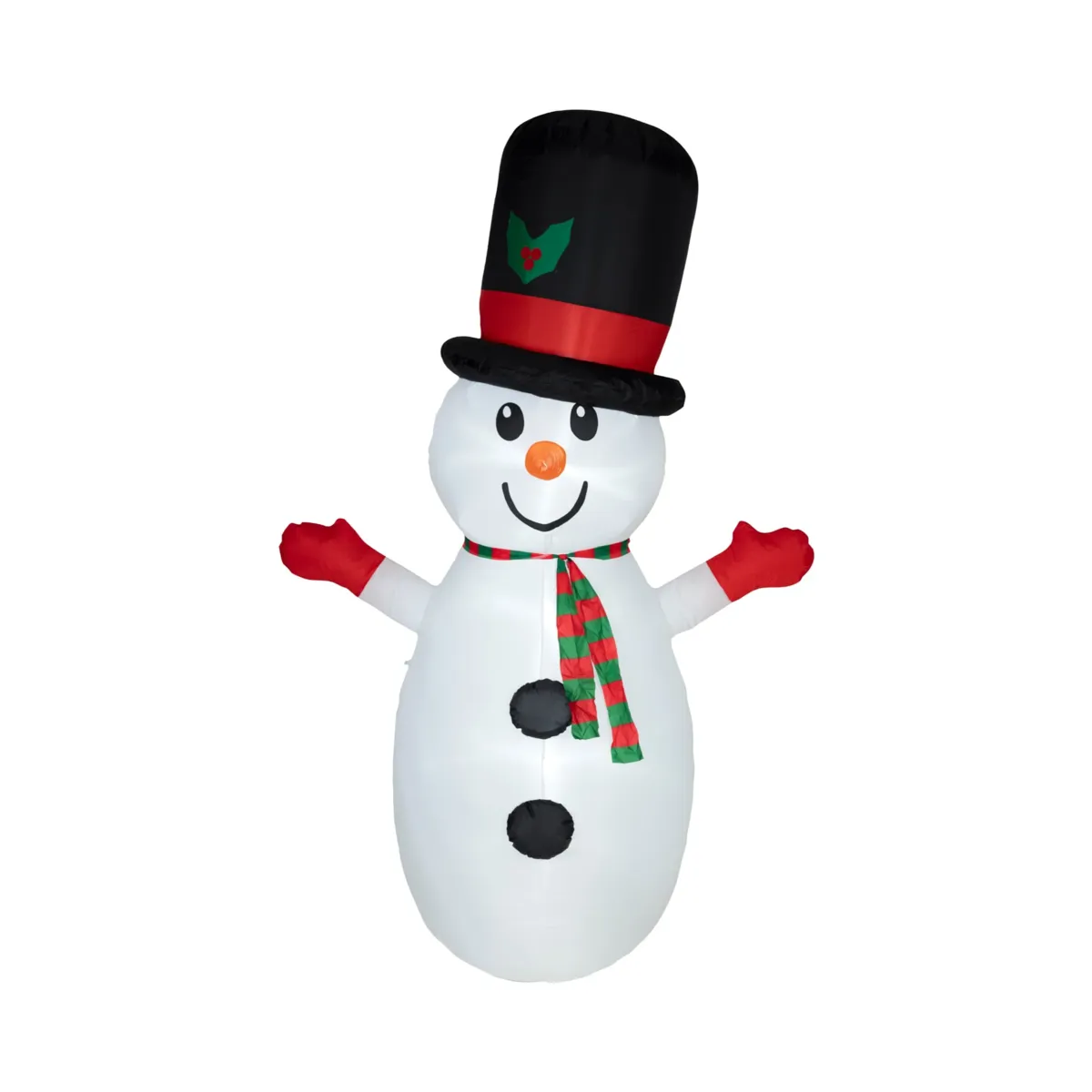 Grande pupazzo di neve gonfiabile e luminosa (H245 cm) Happy Bianco freddo