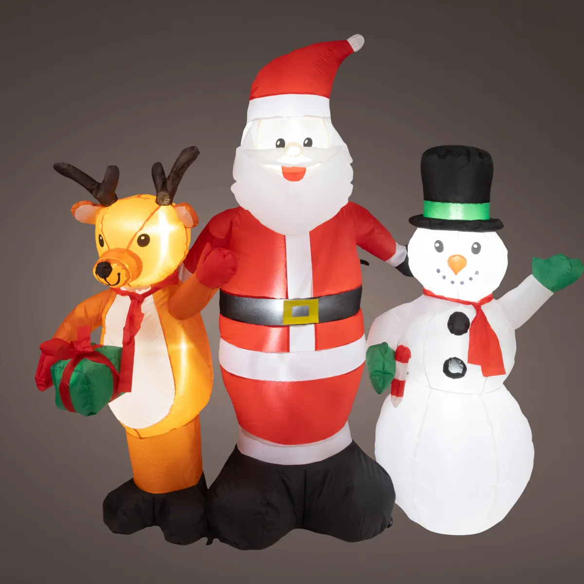 Babbo Natale gonfiabile e luminoso (H150 cm) Family Bianco freddo