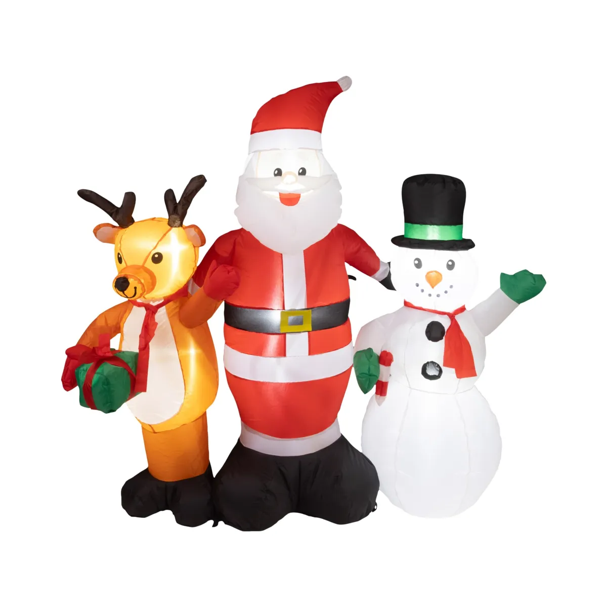 Babbo Natale gonfiabile e luminoso (H150 cm) Family Bianco freddo