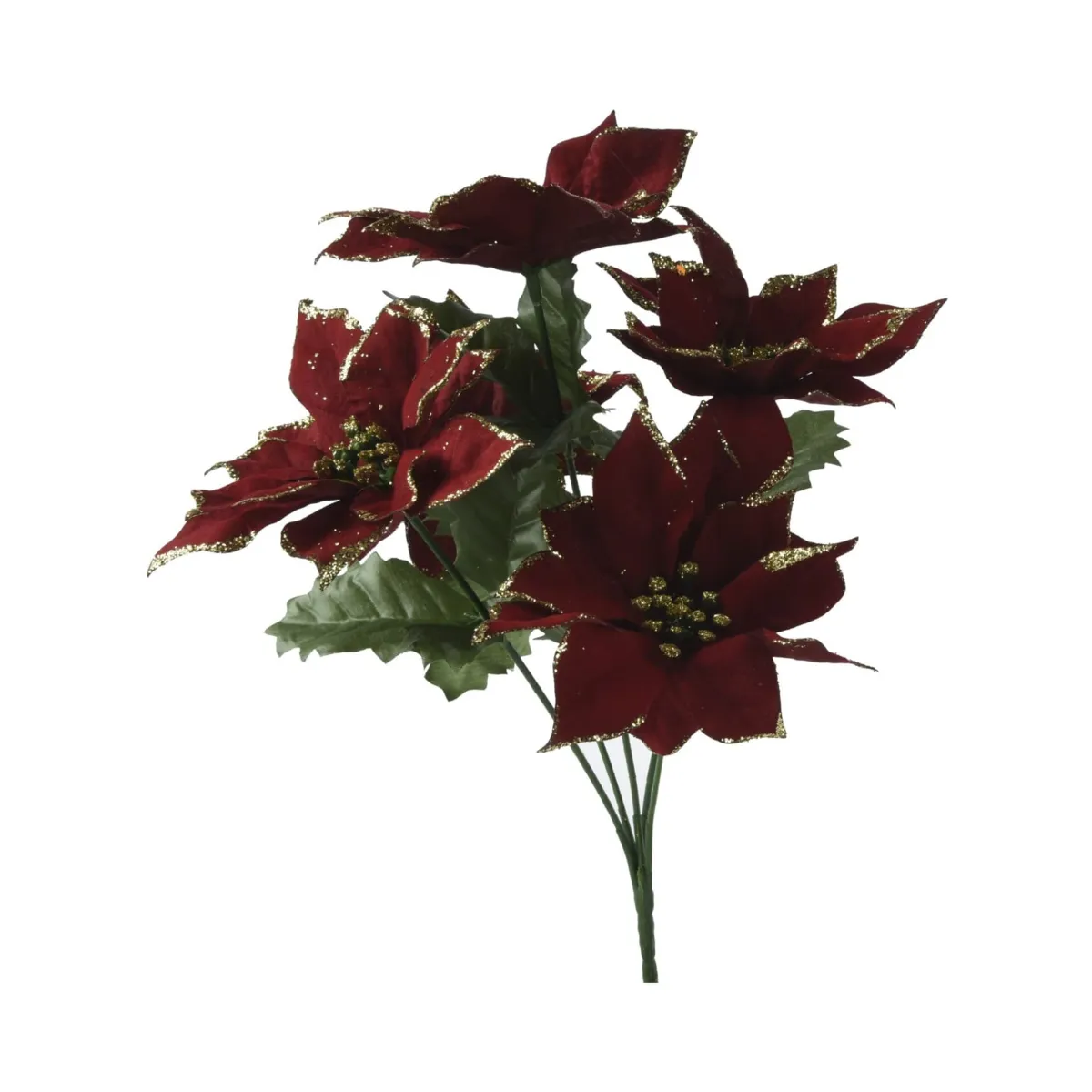 Stella di Natale su spillo (H36 cm) Bouquet Bordeaux