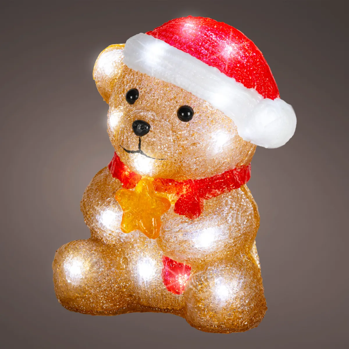 Orsetto luminoso a pile 30 LED (H21 cm) Barnabé Bianco freddo