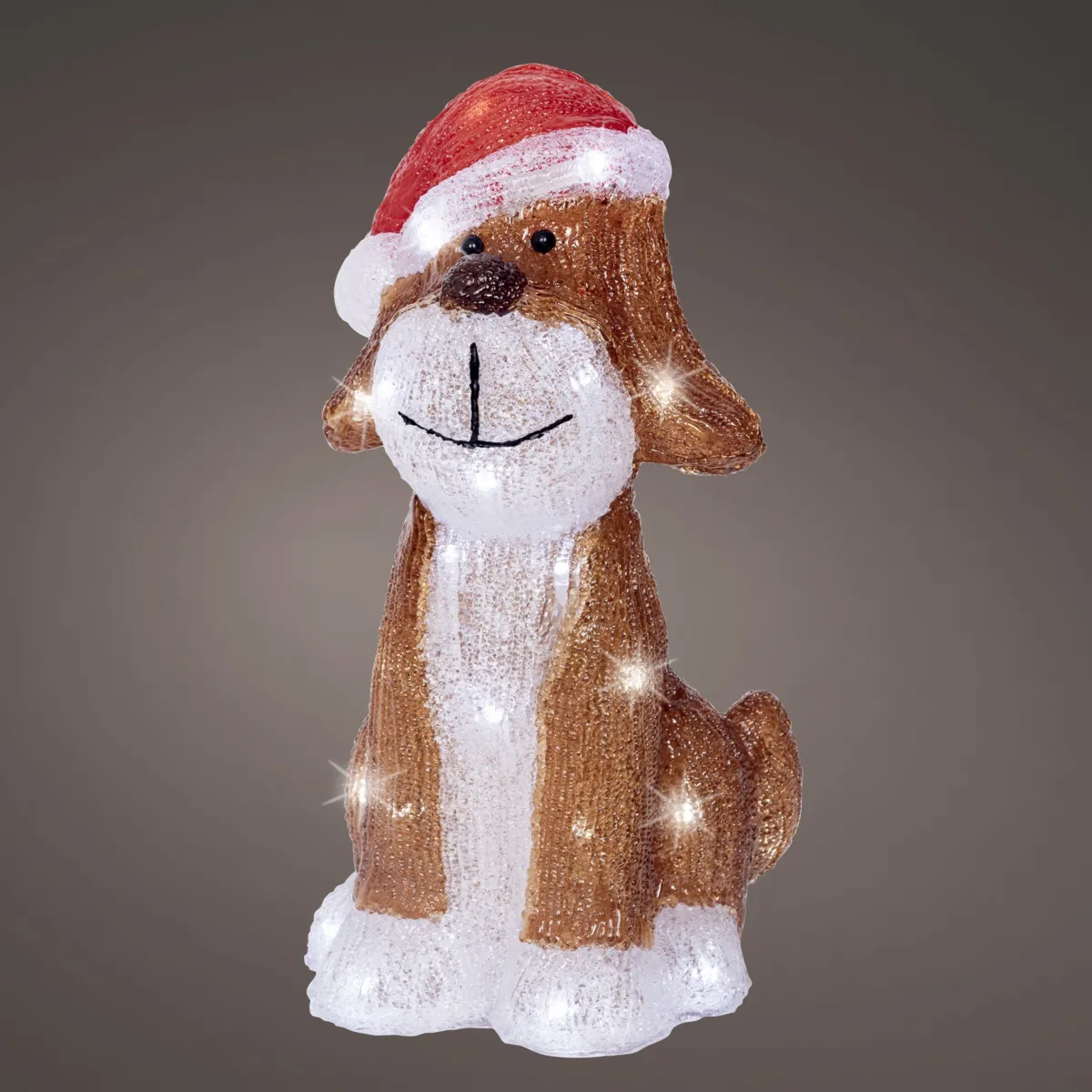 Cane luminoso a pile 30 LED (H30 cm) Cookie di Natale Bianco freddo