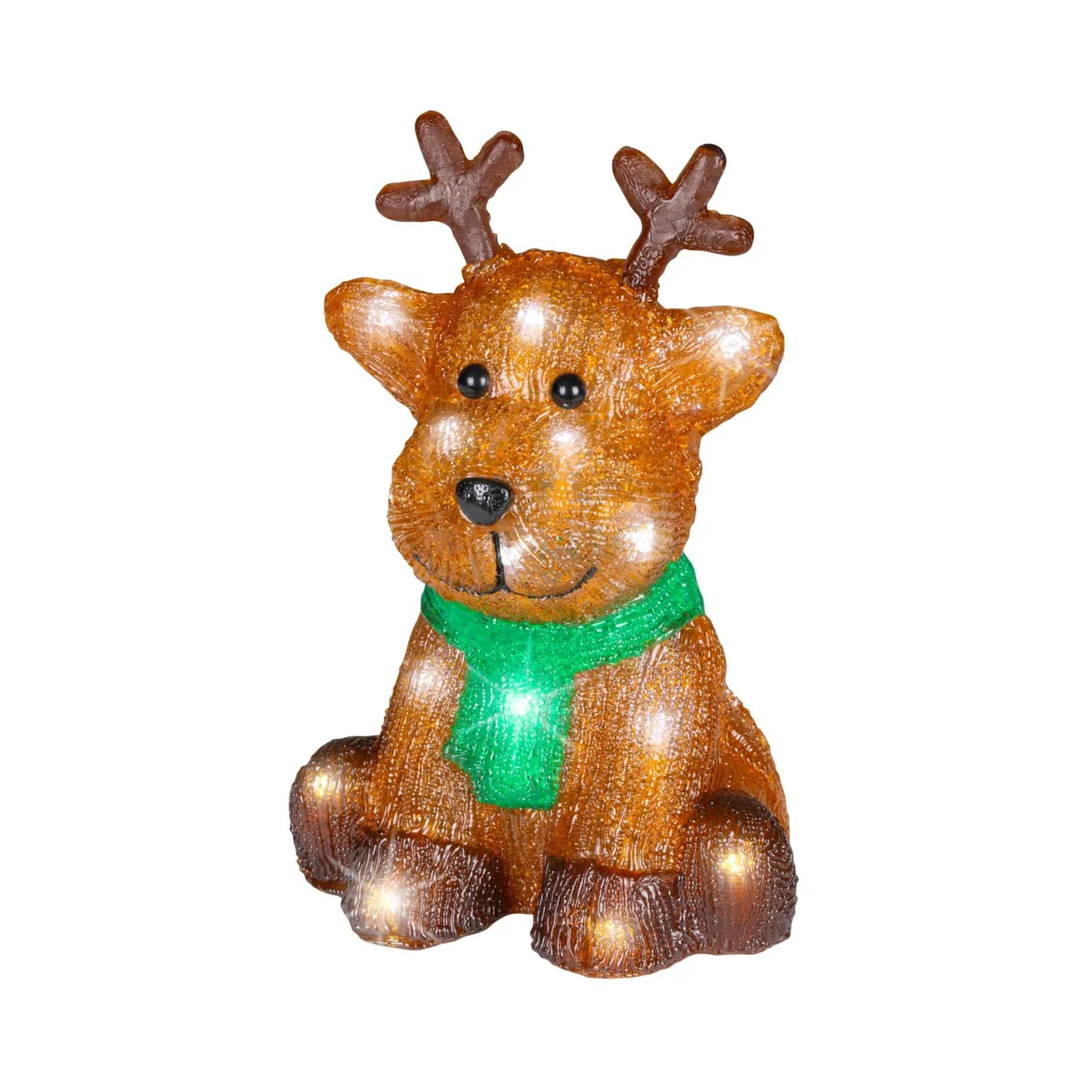 Renna luminosa Funziona a pile 20 LED (H25 cm) Rudy Bianco freddo