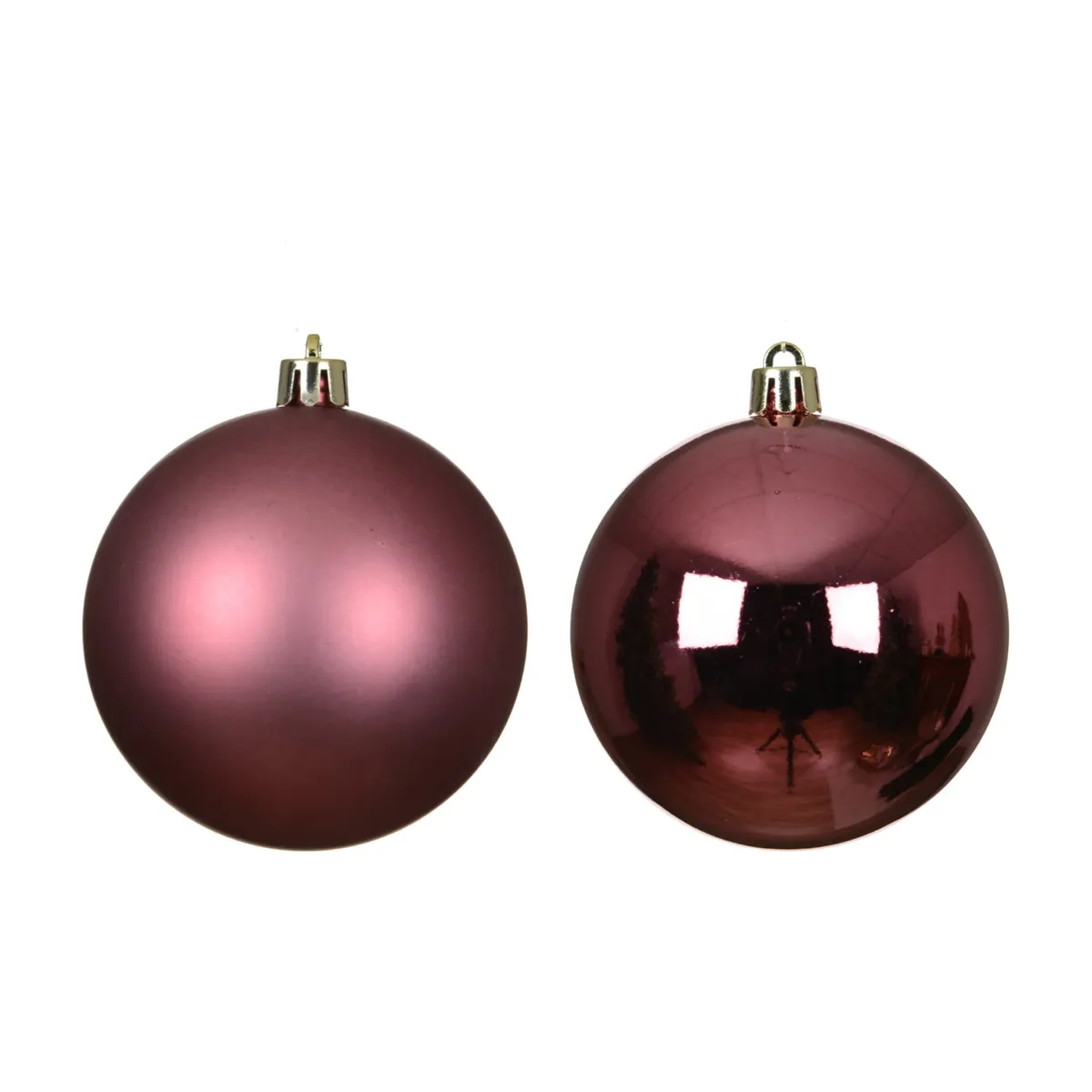 Lot de 12 boules de Noël (D60 mm) Aravis Rose foncé