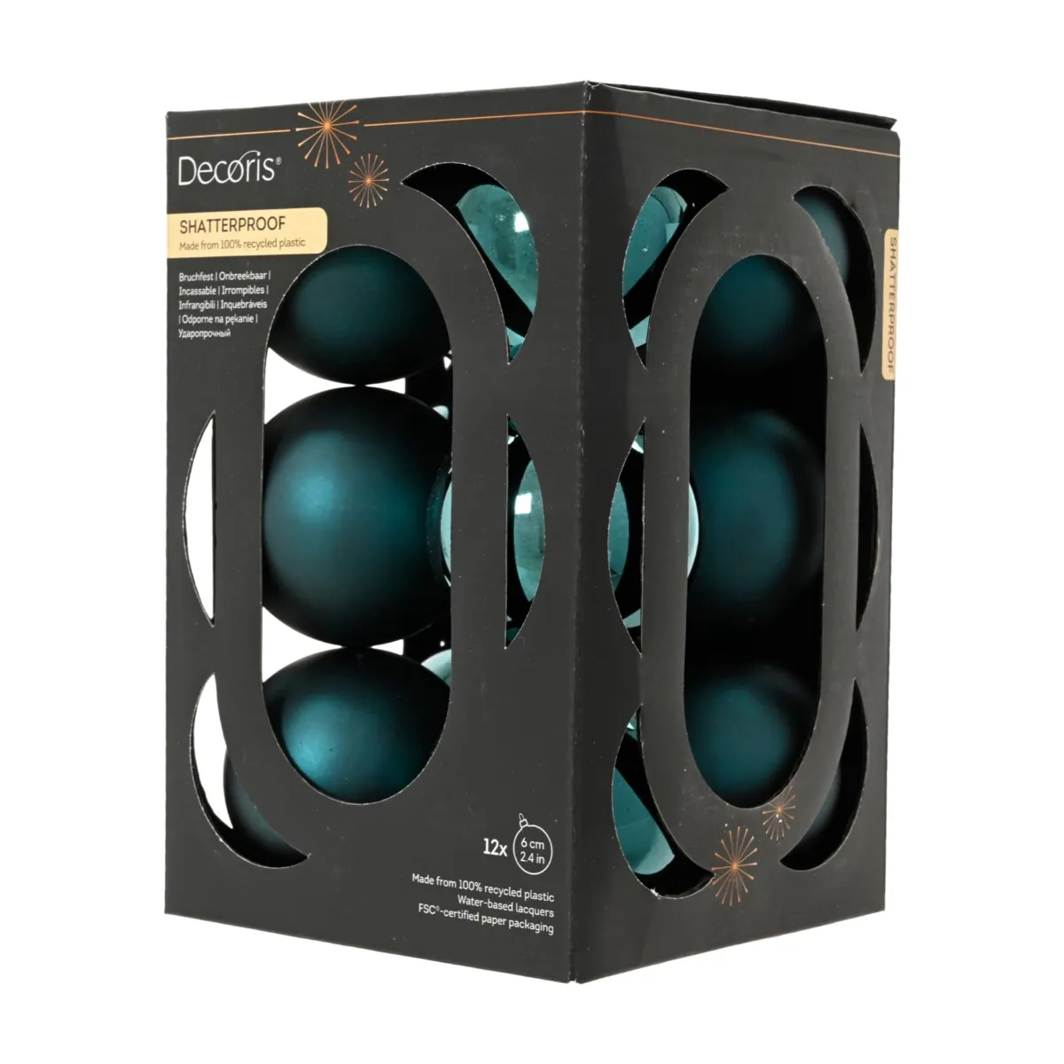 Lot de 12 boules de Noël (D60 mm) Aravis Emeraude