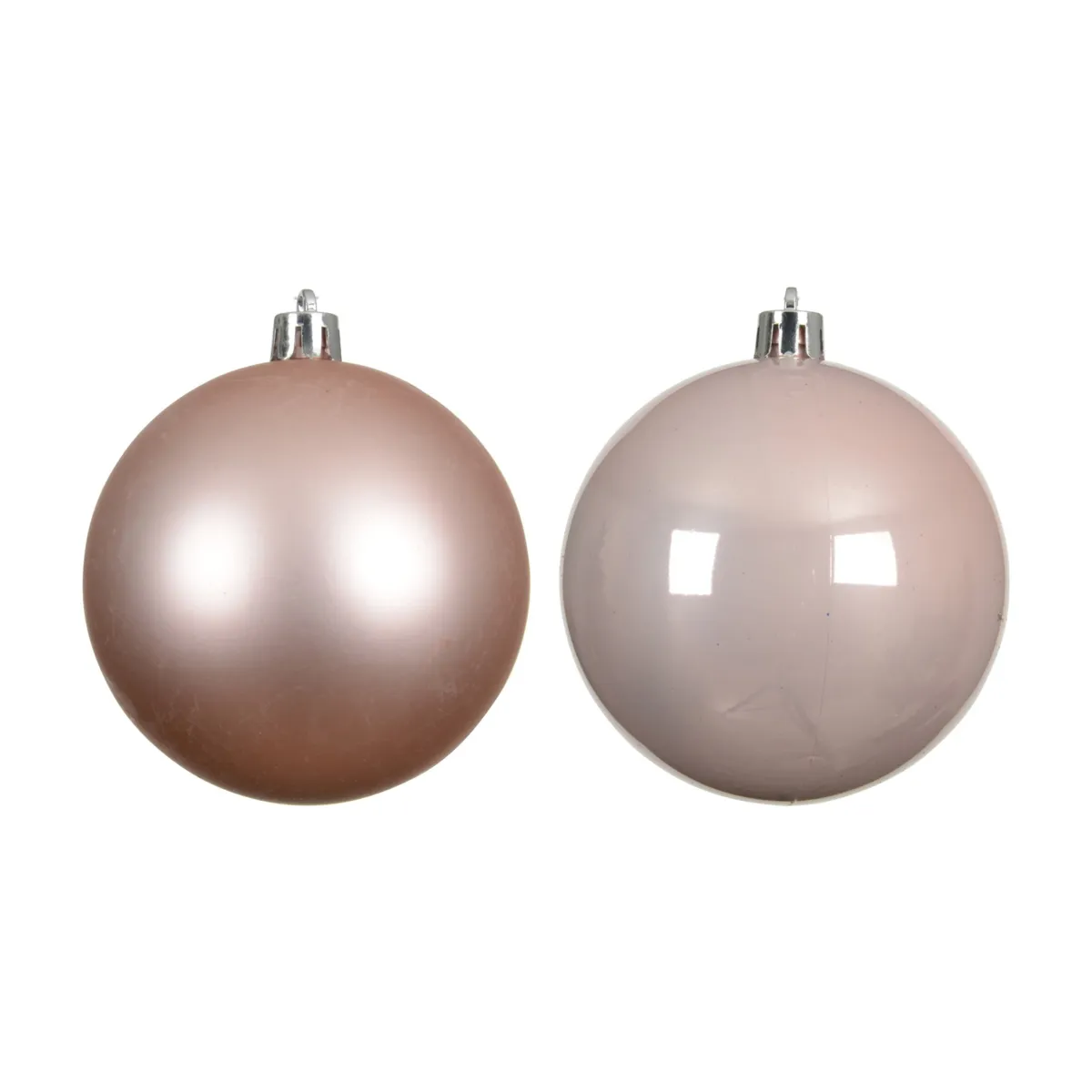 Lot de 12 boules de Noël (D60 mm) Aravis Rose poudré