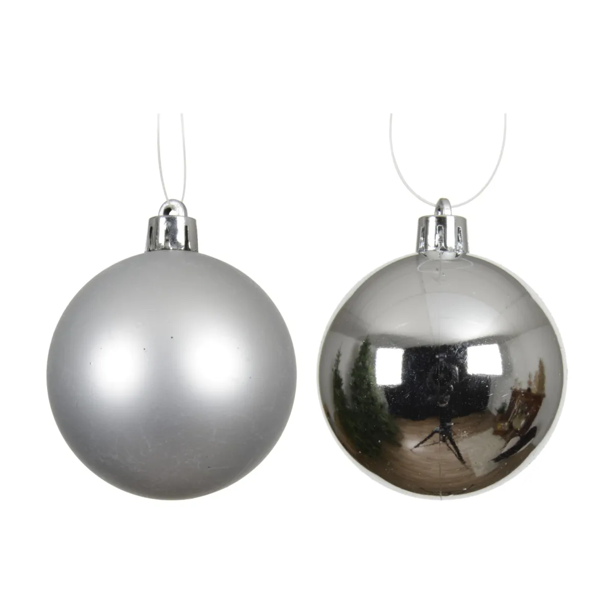 Lot de 6 boules de Noël (D80 mm) Aravis Argent