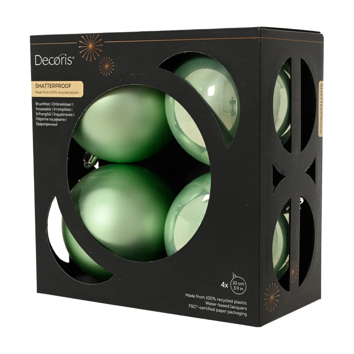 Set di 4 palline di natale (D100 mm) Aravis Verde menta