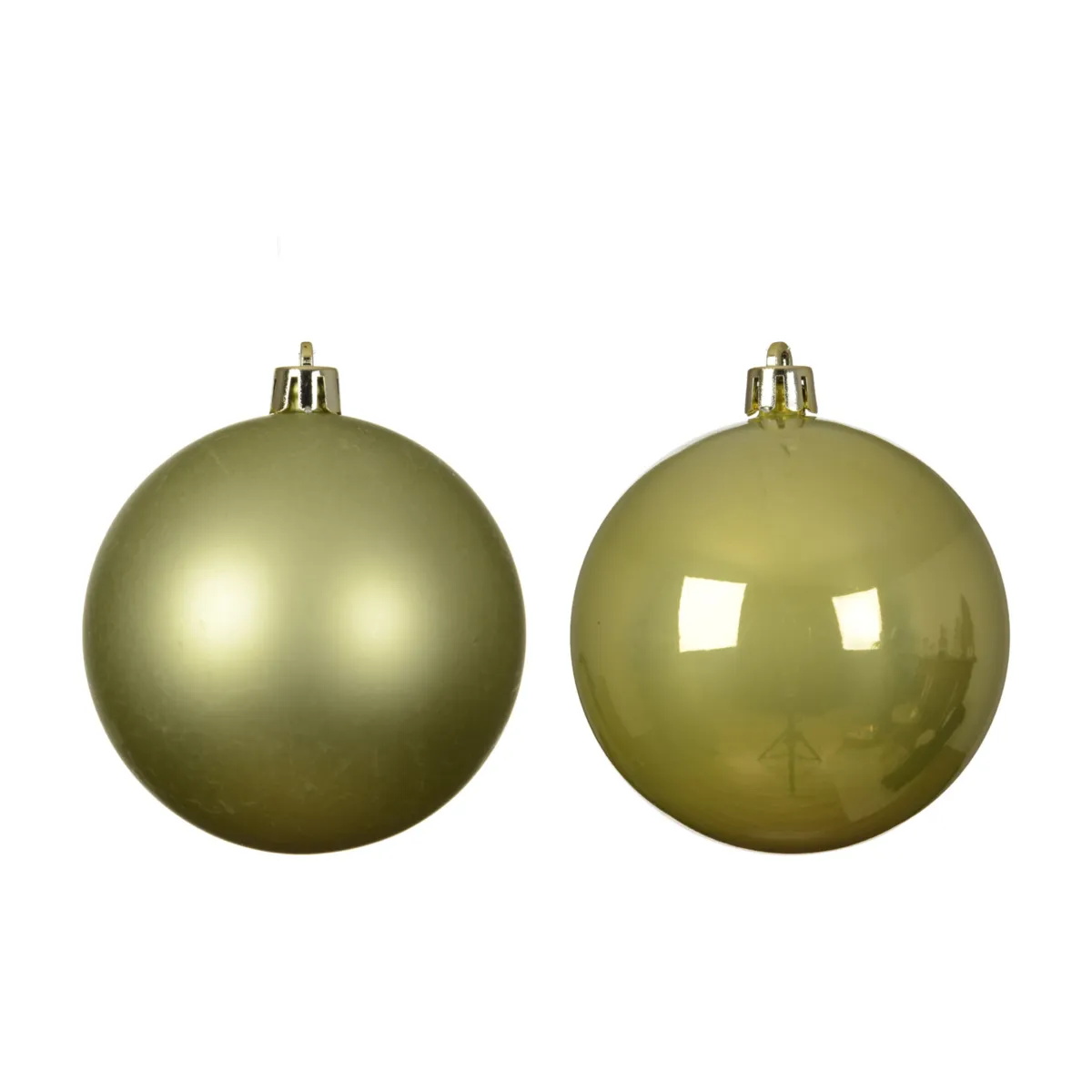 Lot de 4 boules de Noël (D100 mm) Aravis Pistache