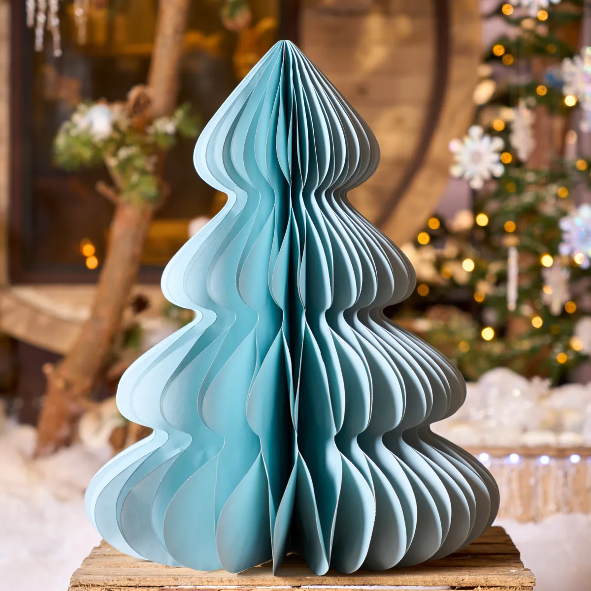 Albero di carta da tavolo (H60 cm) Chiusura Magnetica Azzurro