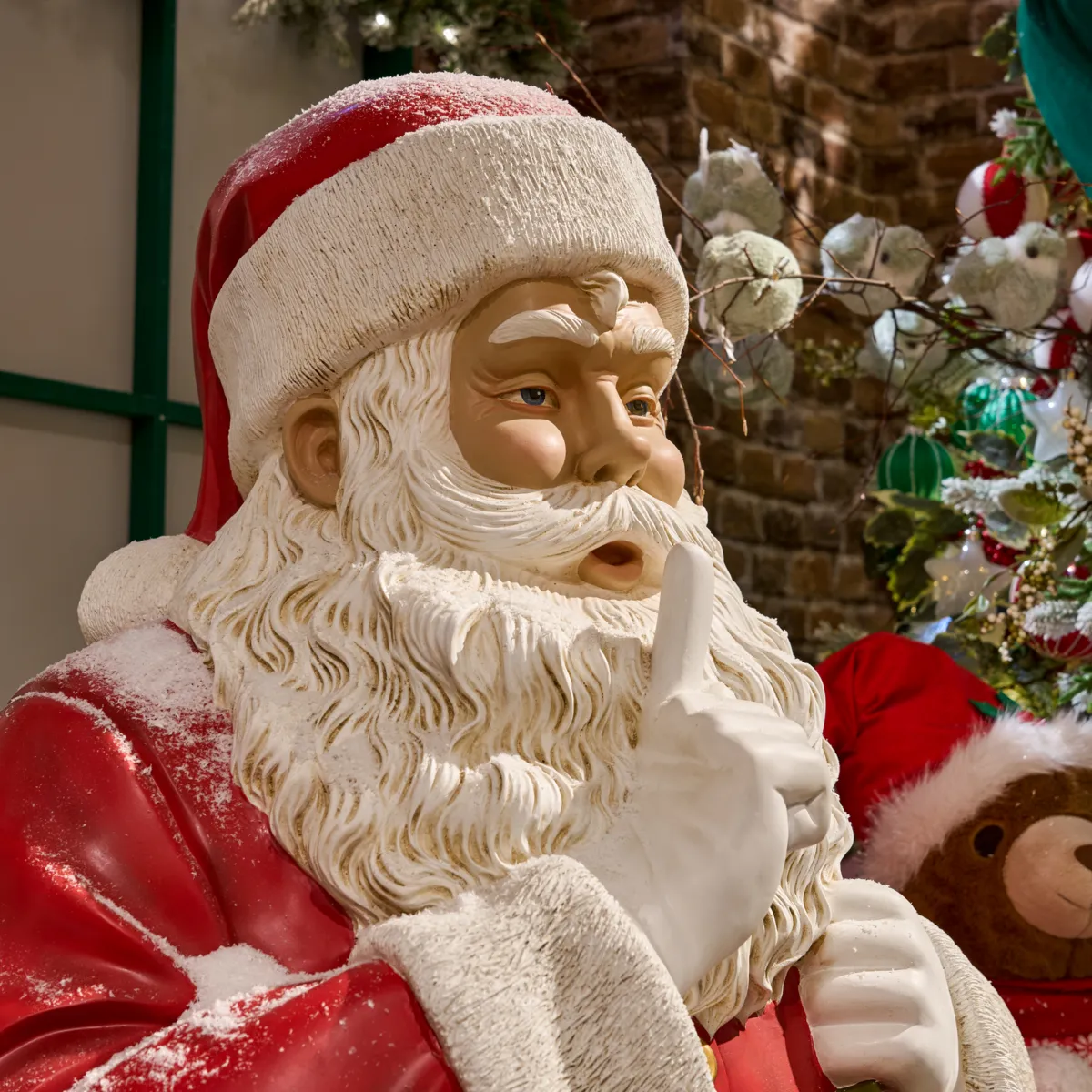 Babbo Natale Tradizionale Gigante (H182 cm) Klaus silenzio sto arrivando