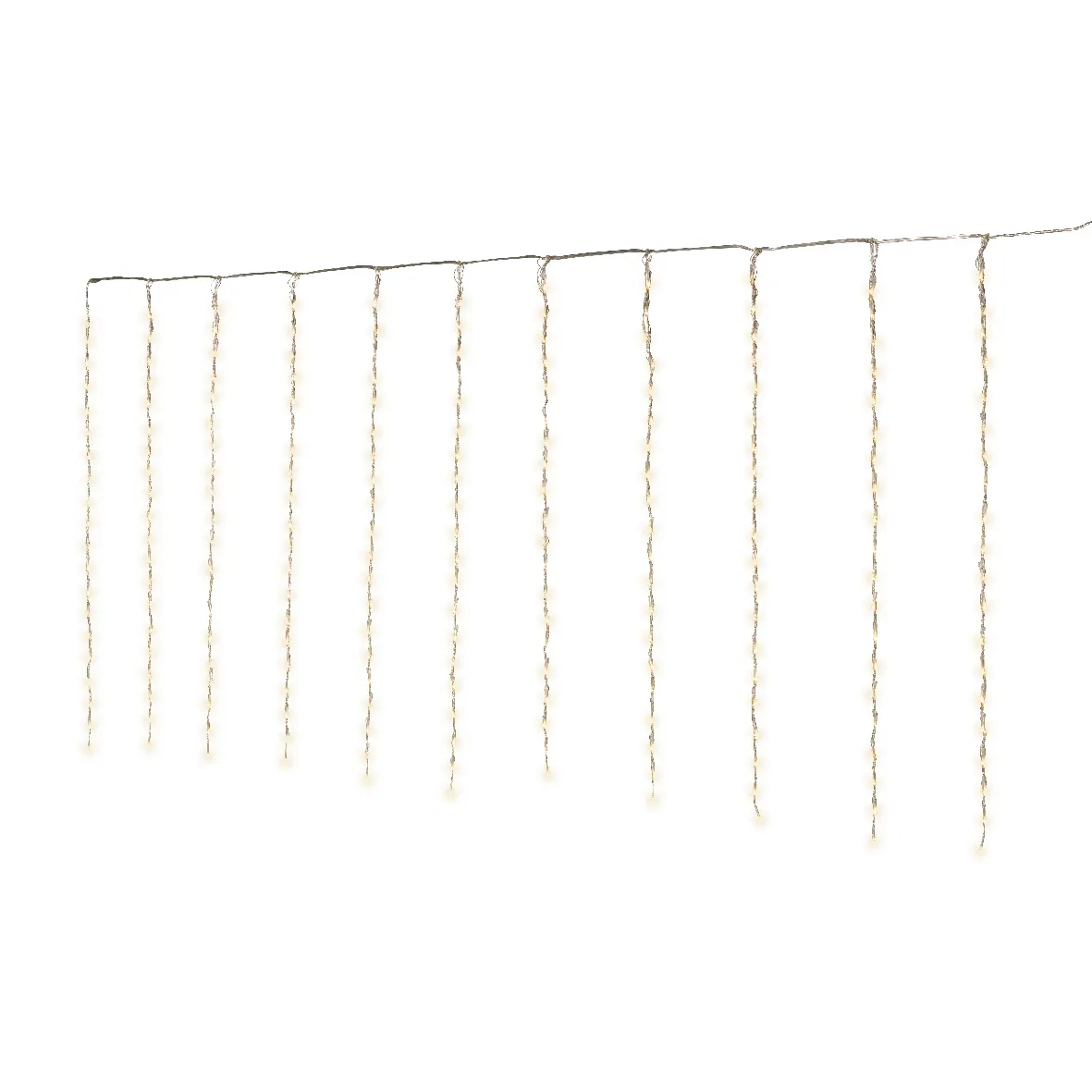 Catena luminosa per balcone 400 LED (L400 x H100 cm) cavo trasparente Effetto neve cadente Bianco caldo