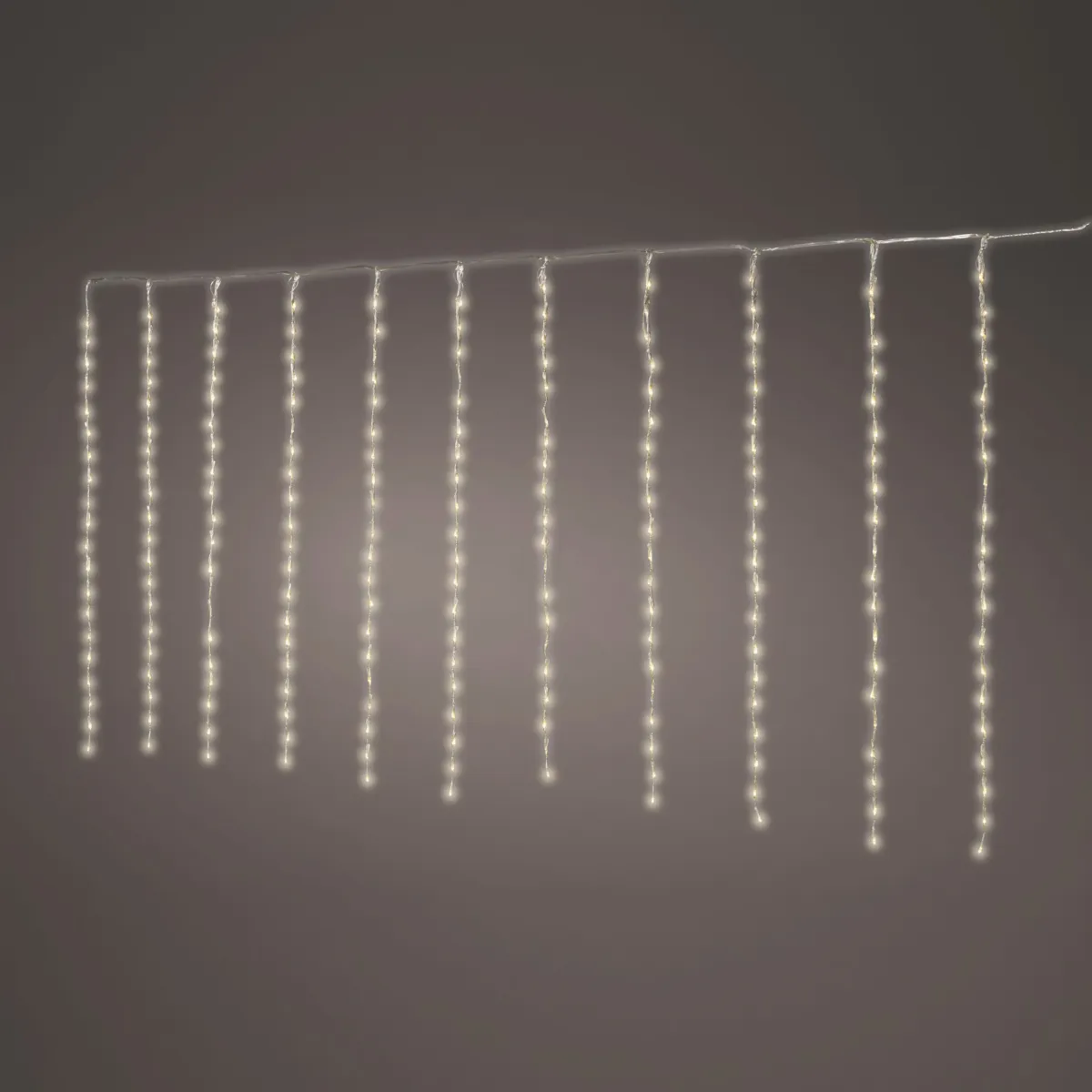 Guirlande lumineuse pour balcon 400 LED (L400 x H100 cm) câble transparent Neige tombante Blanc chaud