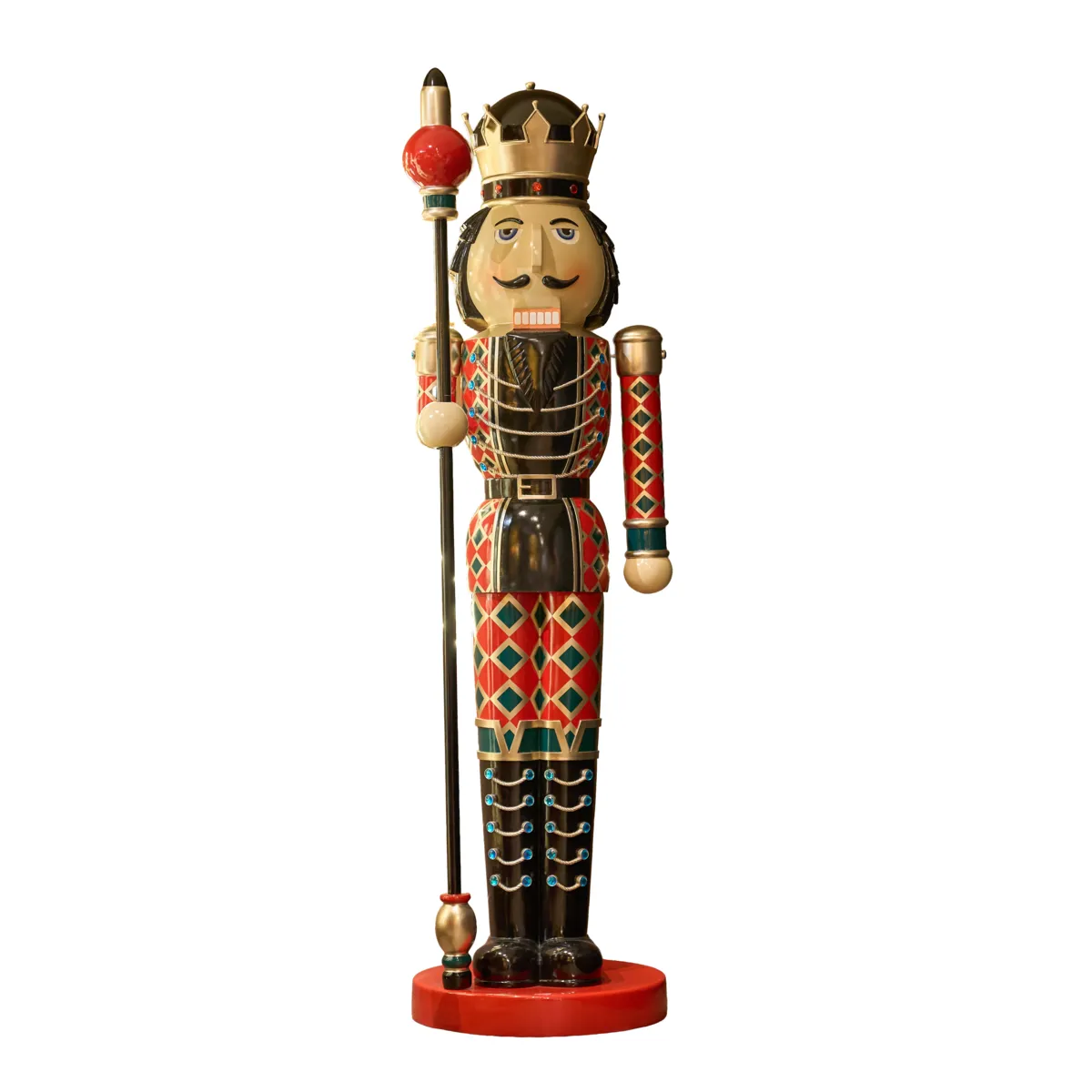 Soldato Schiaccianoci Gigante (H305 cm) Re Conrad in Rosso e Nero