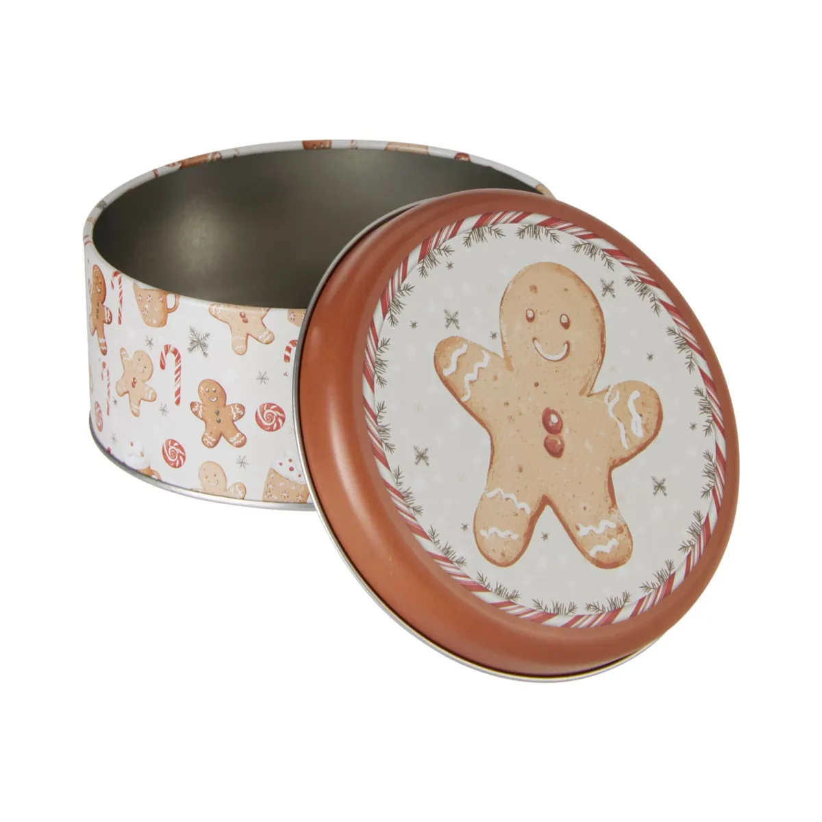 Set di 2 scatole rotonde in metallo Petits Biscuits Marrone