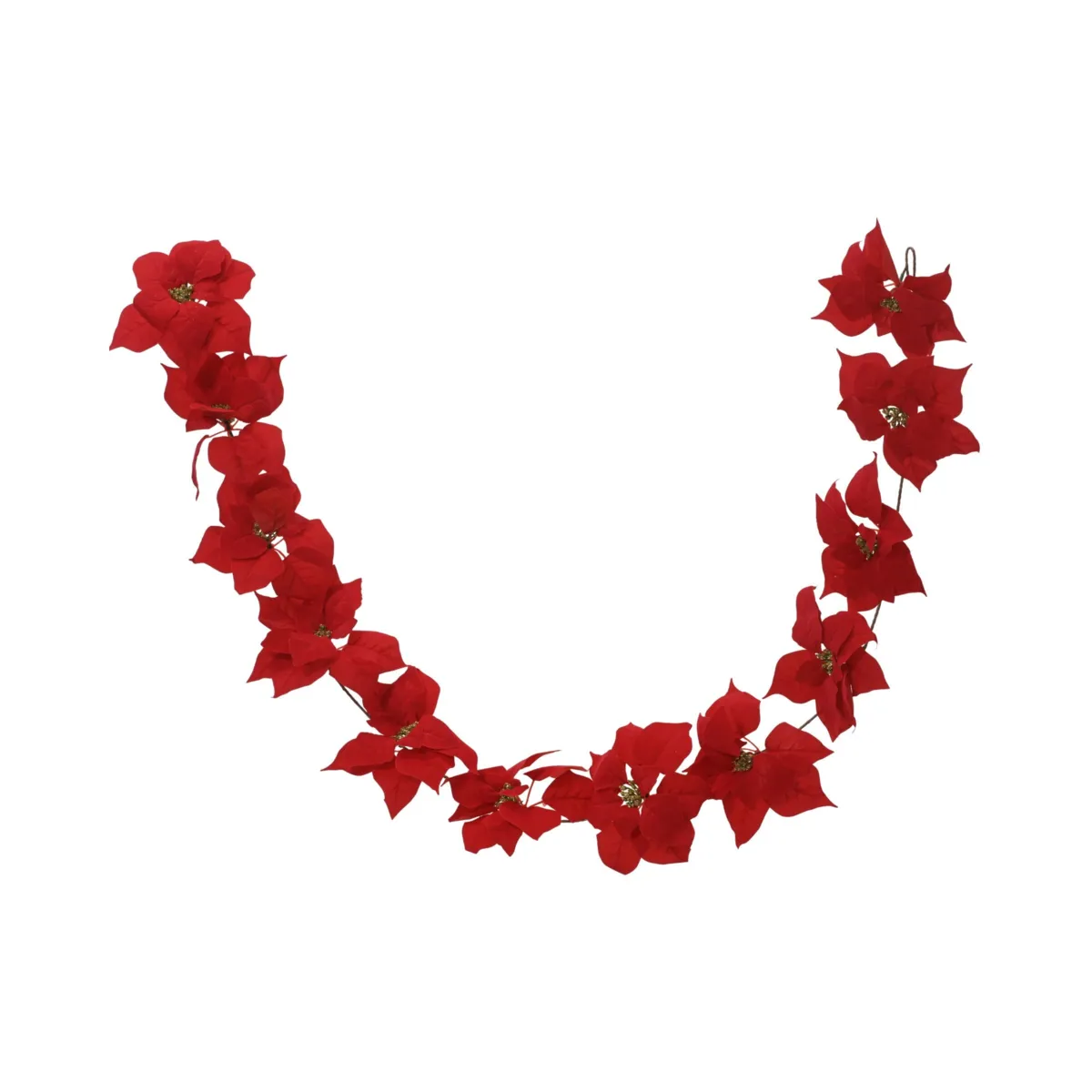 Ghirlanda di poinsettia (180 cm) Heritage Rosso