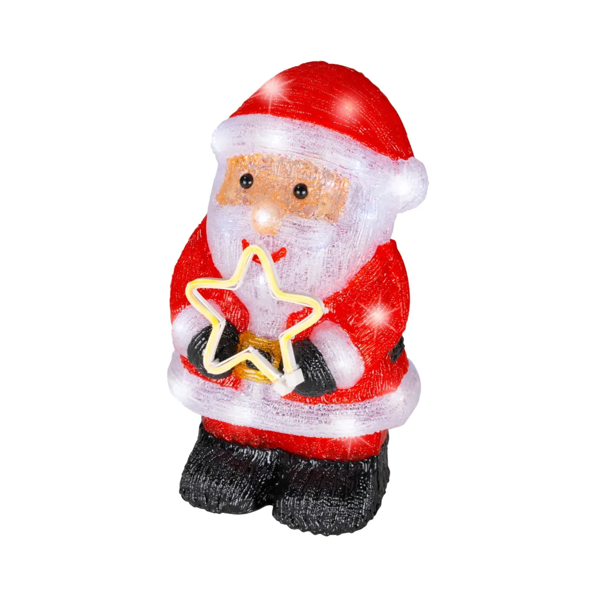 Babbo Natale luminoso a pile 40 LED (H35 cm) Stella Bianco freddo