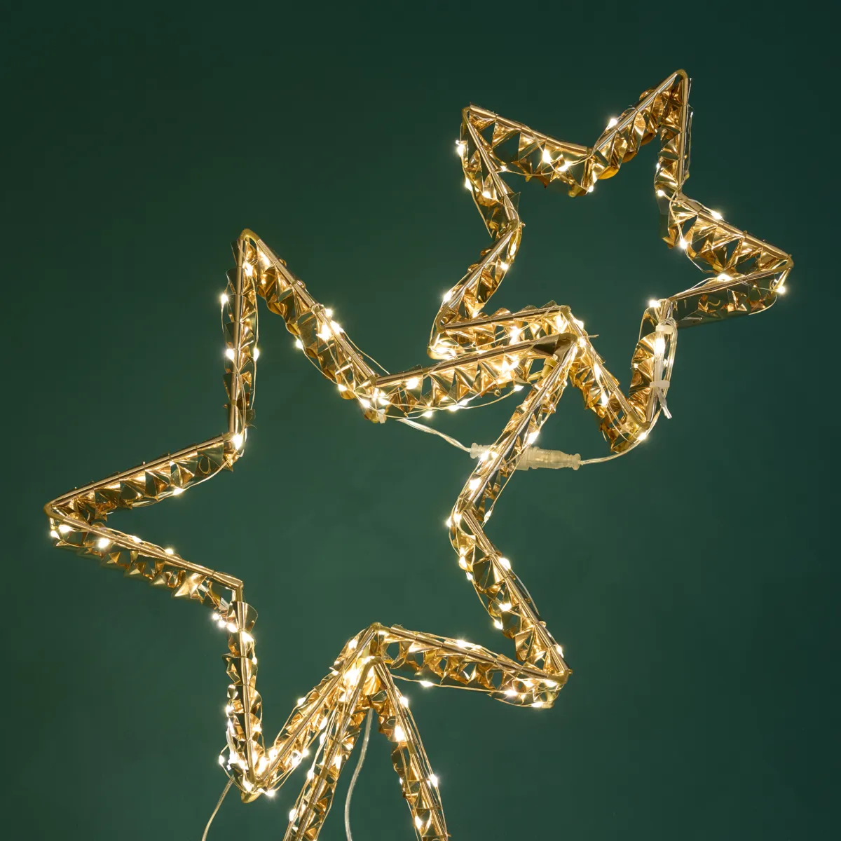 Stelle luminose 350 LED (H80 cm) Effetto Flash Oro chiaro e bianco caldo