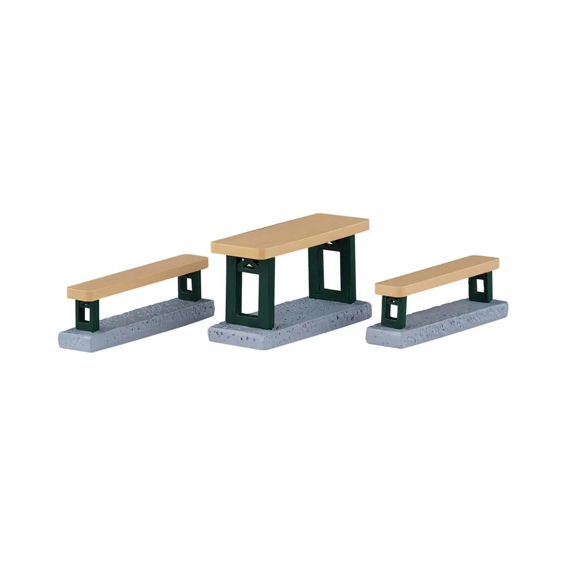 Accessori Lemax Set da 3 Panchine da picnic