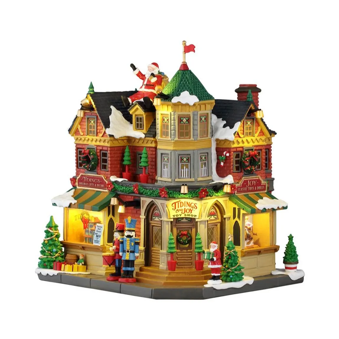 Villaggio di Natale Lemax luminoso a pile Le boutique di giocattoli Tidings and Joy