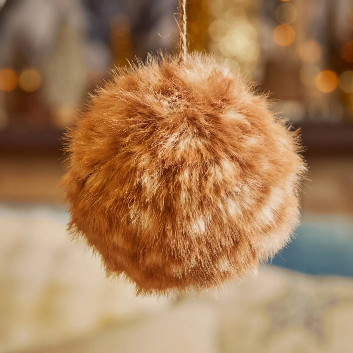 Pallina di natale (D80 mm) Cosy Pelliccia Cognac