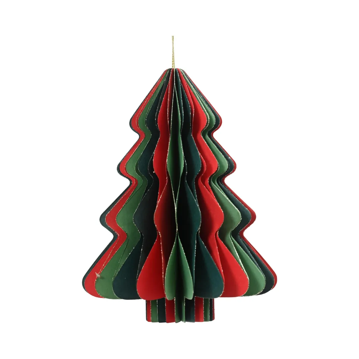 Albero di carta da appendere (H15 cm) chiusura magnetica Rosso e verde