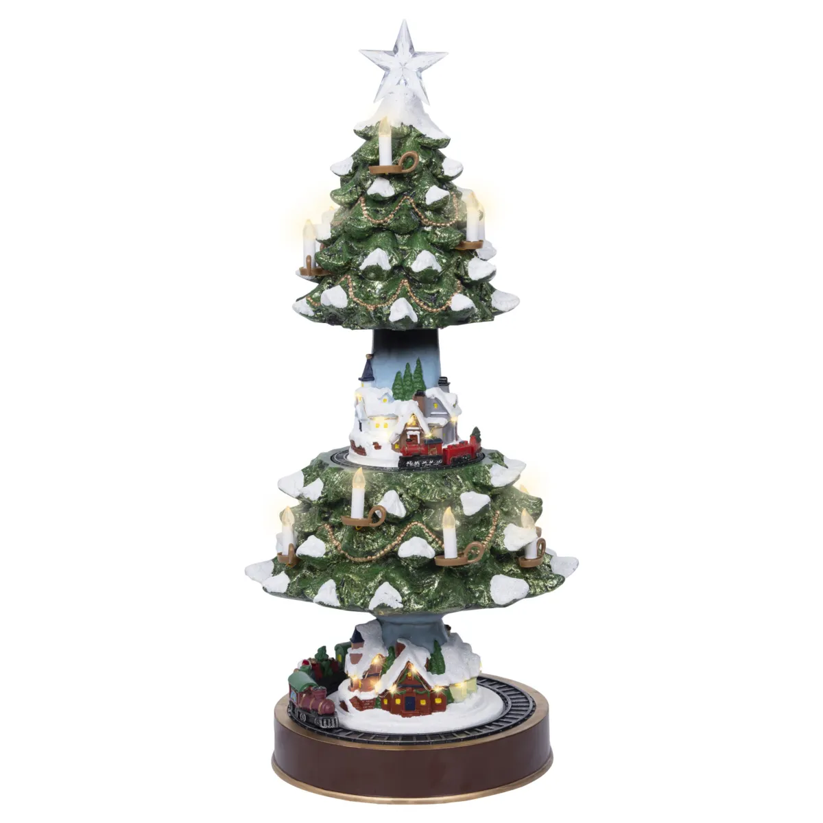 Villaggio di Natale luminoso e animato USB (H49 cm) Il Treno delle Meraviglie