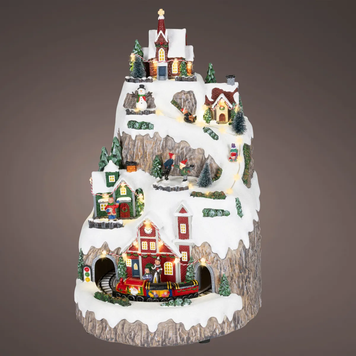 Villaggio di Natale luminoso musicale e animato (H41 cm) Il Villaggio Alpino