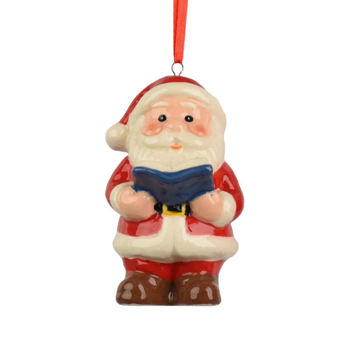Addobbi natalizi in porcellana (H9 cm) Babbo Natale Rosso