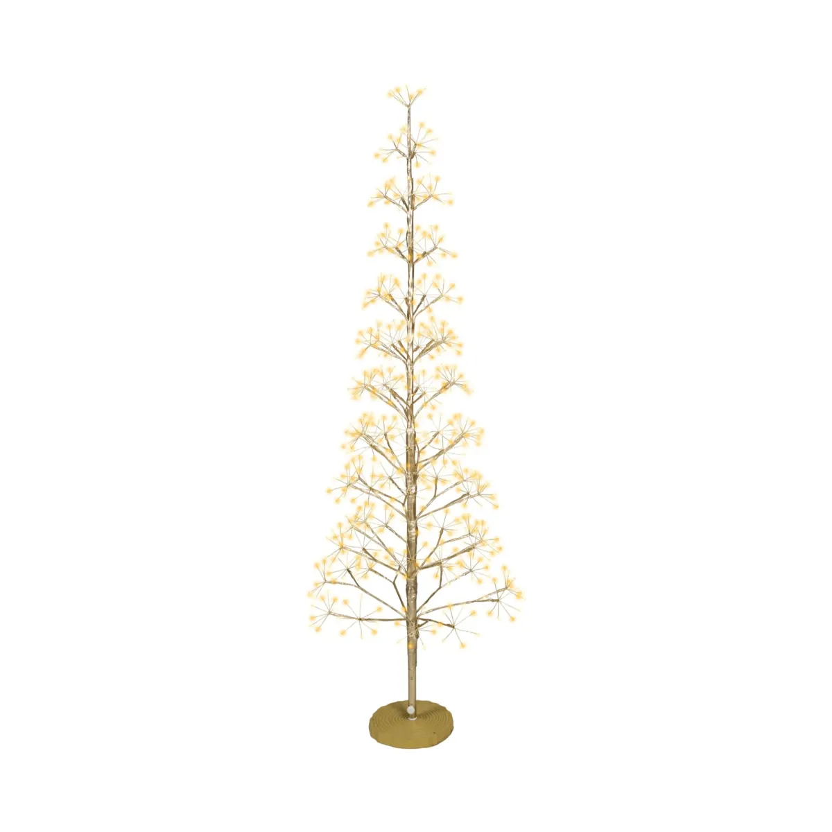 Albero luminoso 624 LED (H150 cm) Abete Polare Oro e bianco caldo dorato