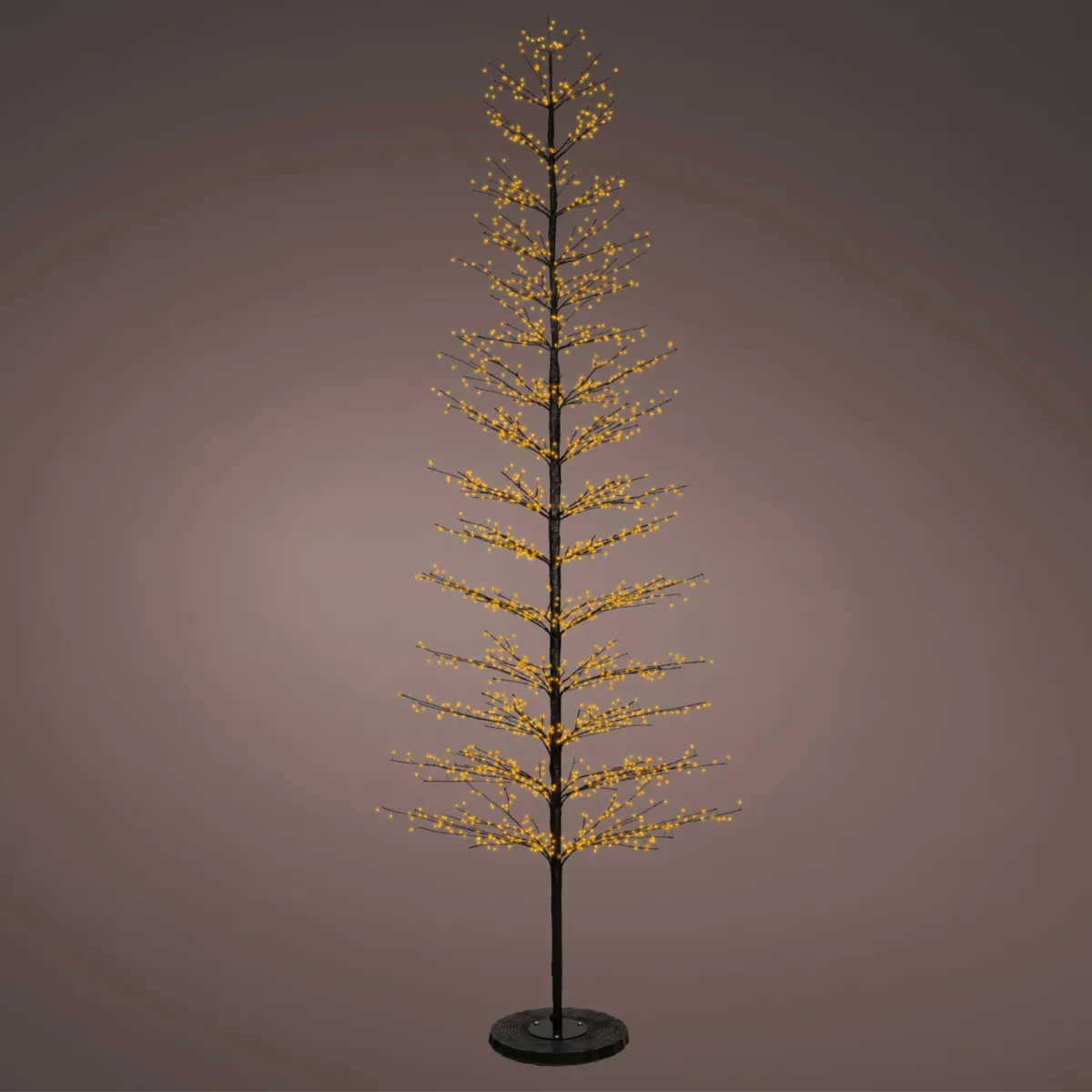 Albero luminoso 2048 LED (H270 cm) Atlas Nero e bianco caldo